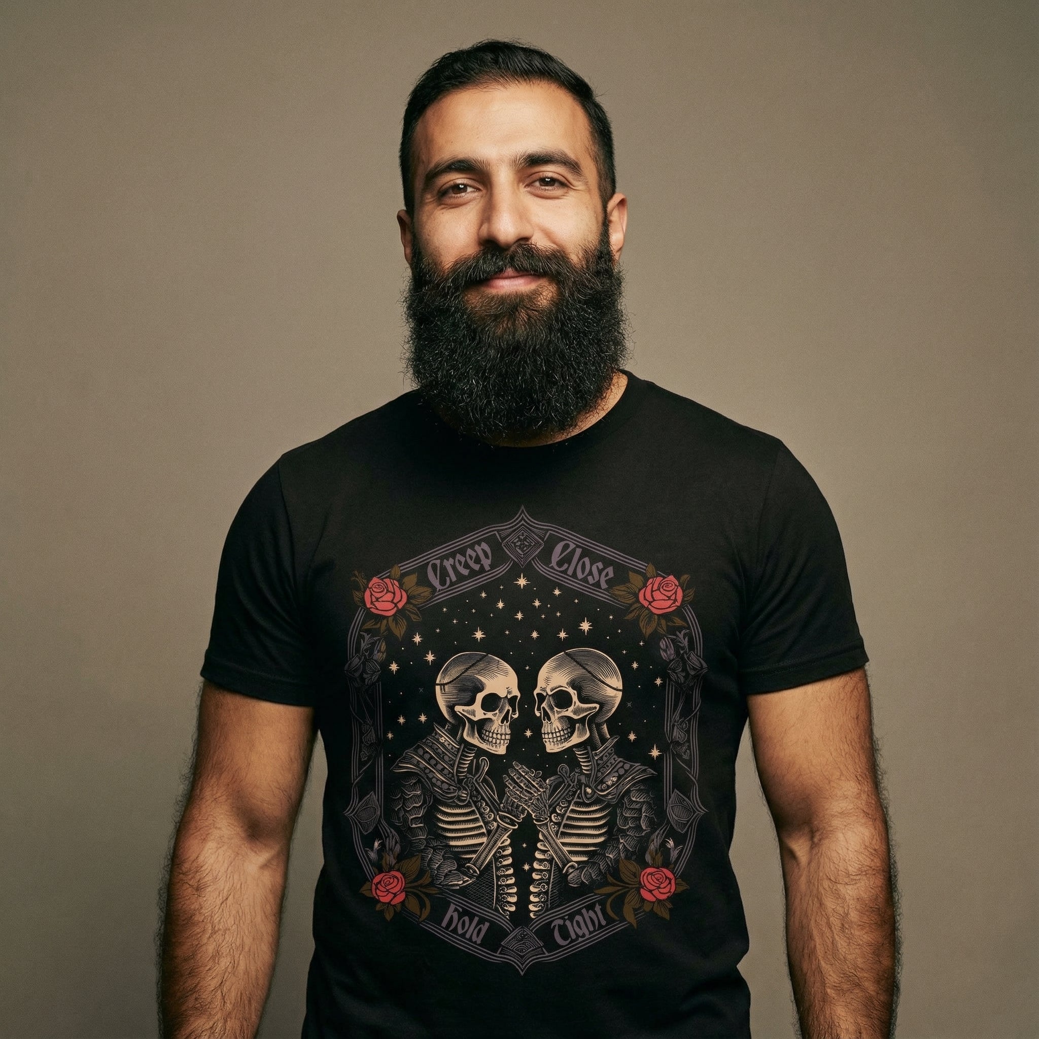 "Creep Close, Hold Tight" Halloween T-Shirt #color_Black