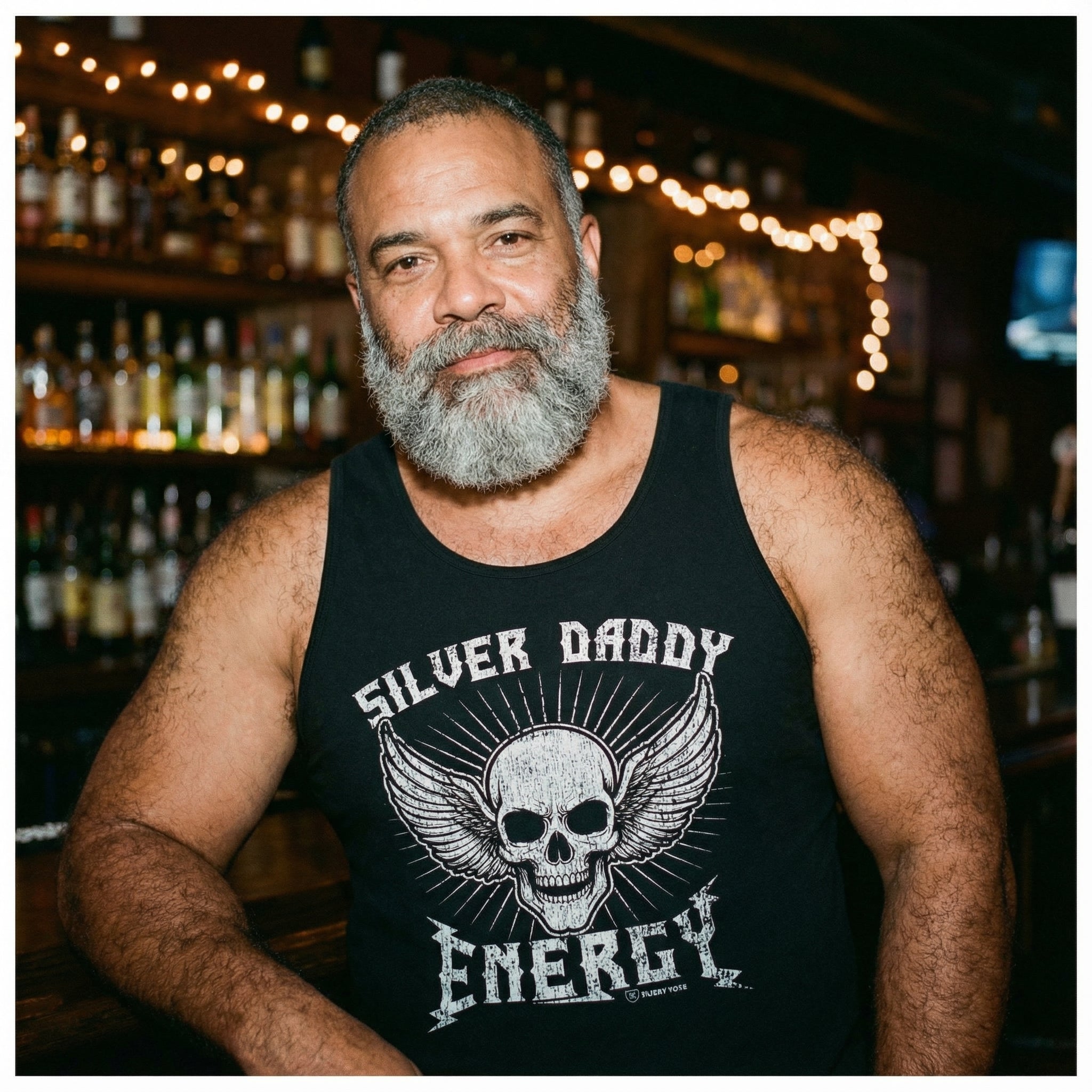 Silver Daddy Energy Tank Top #color_Black