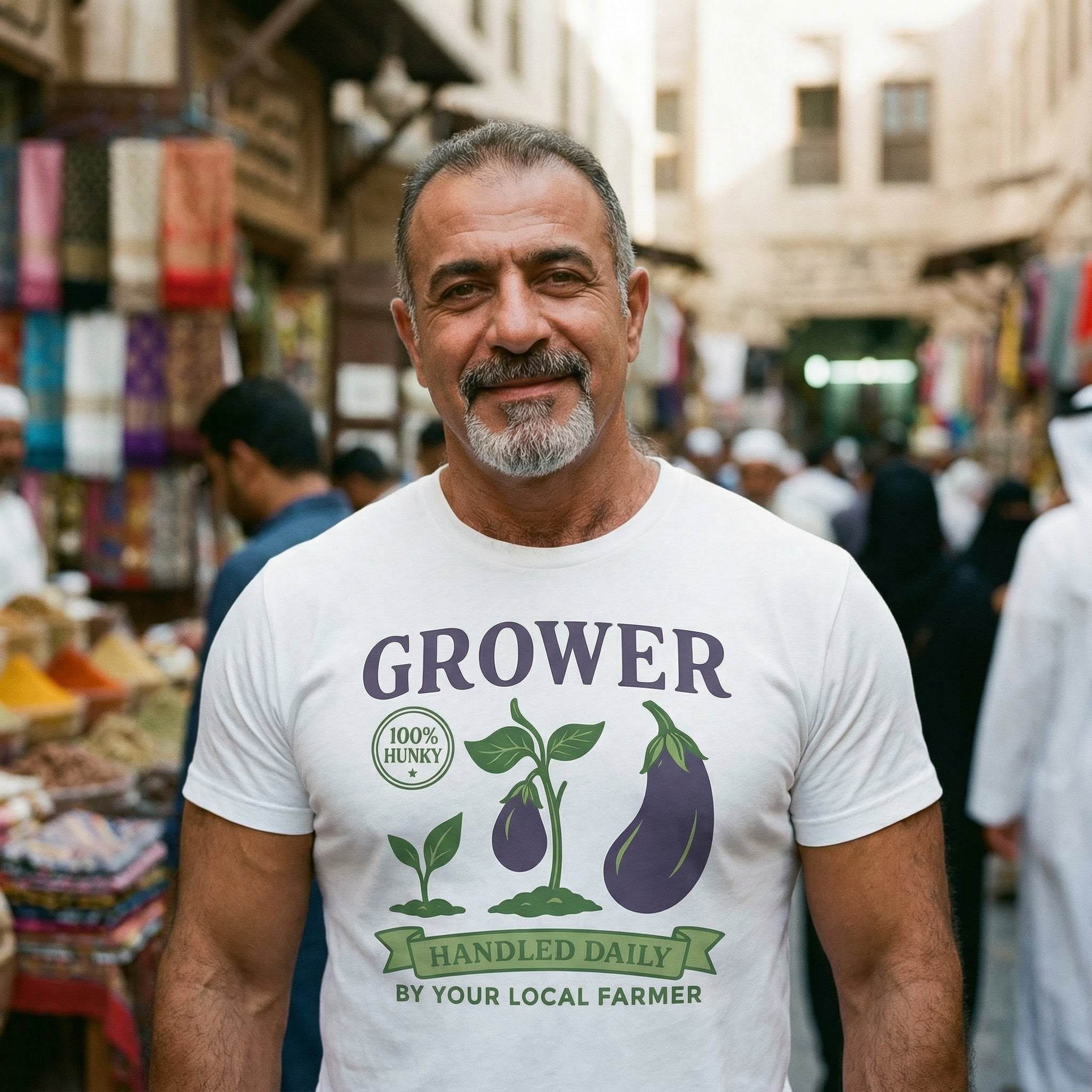 Grower Vintage Eggplant T-Shirt #color_White