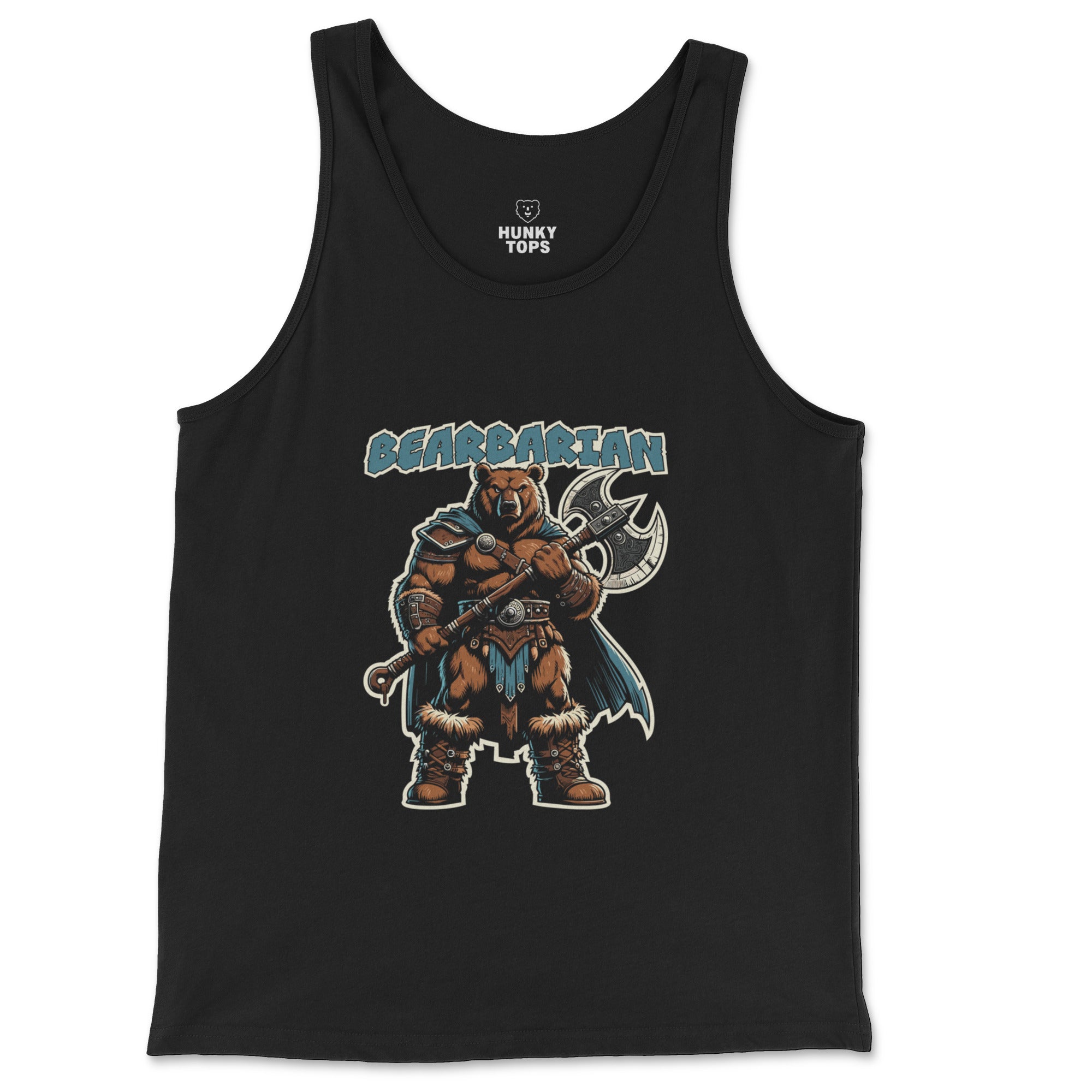 Bearbarian Warrior Tank Top - Hunky Tops #color_Black