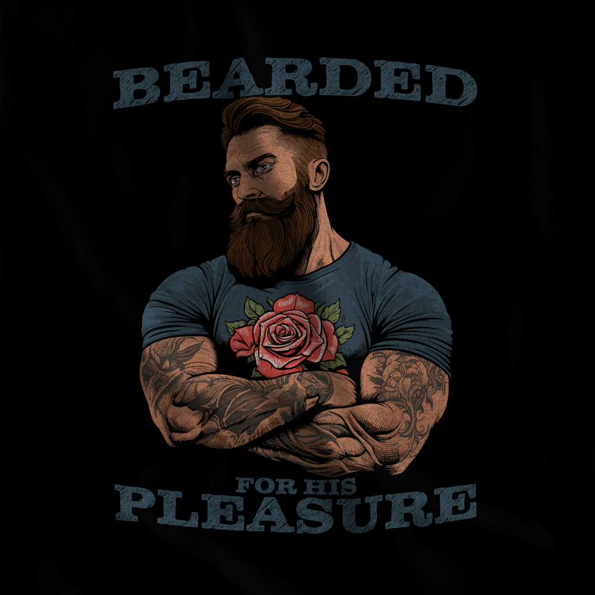 Bearded for His Pleasure Tank Top detail - Hunky Tops #color_Black