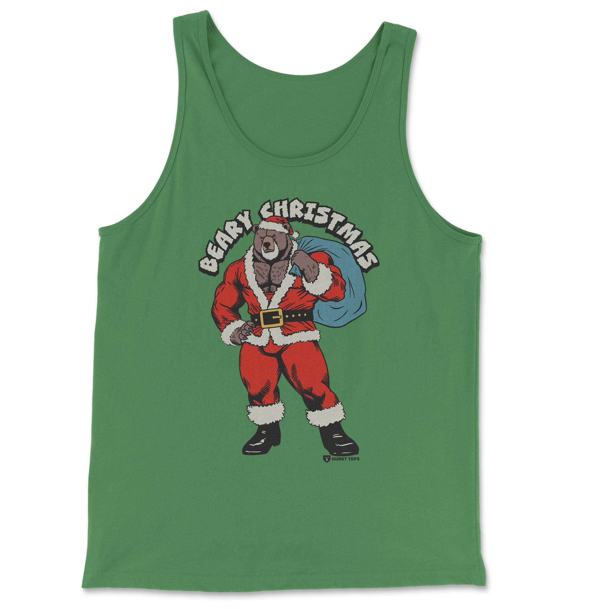 BEARY CHRISTMAS TANK TOP - Hunky Tops #color_Leaf