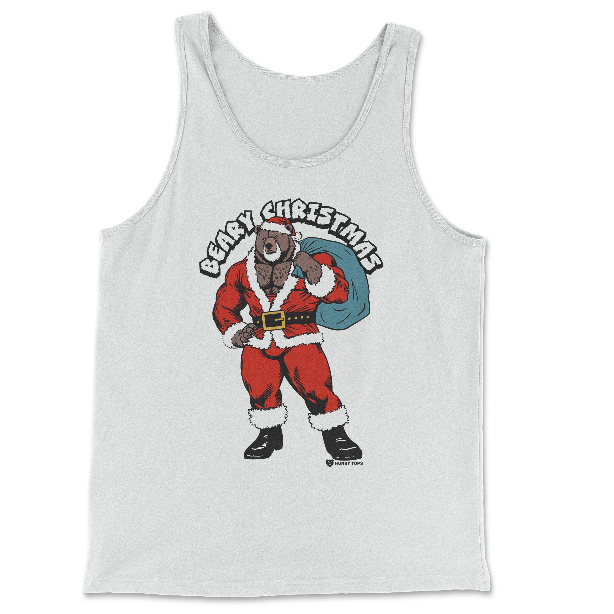 BEARY CHRISTMAS TANK TOP - Hunky Tops #color_White