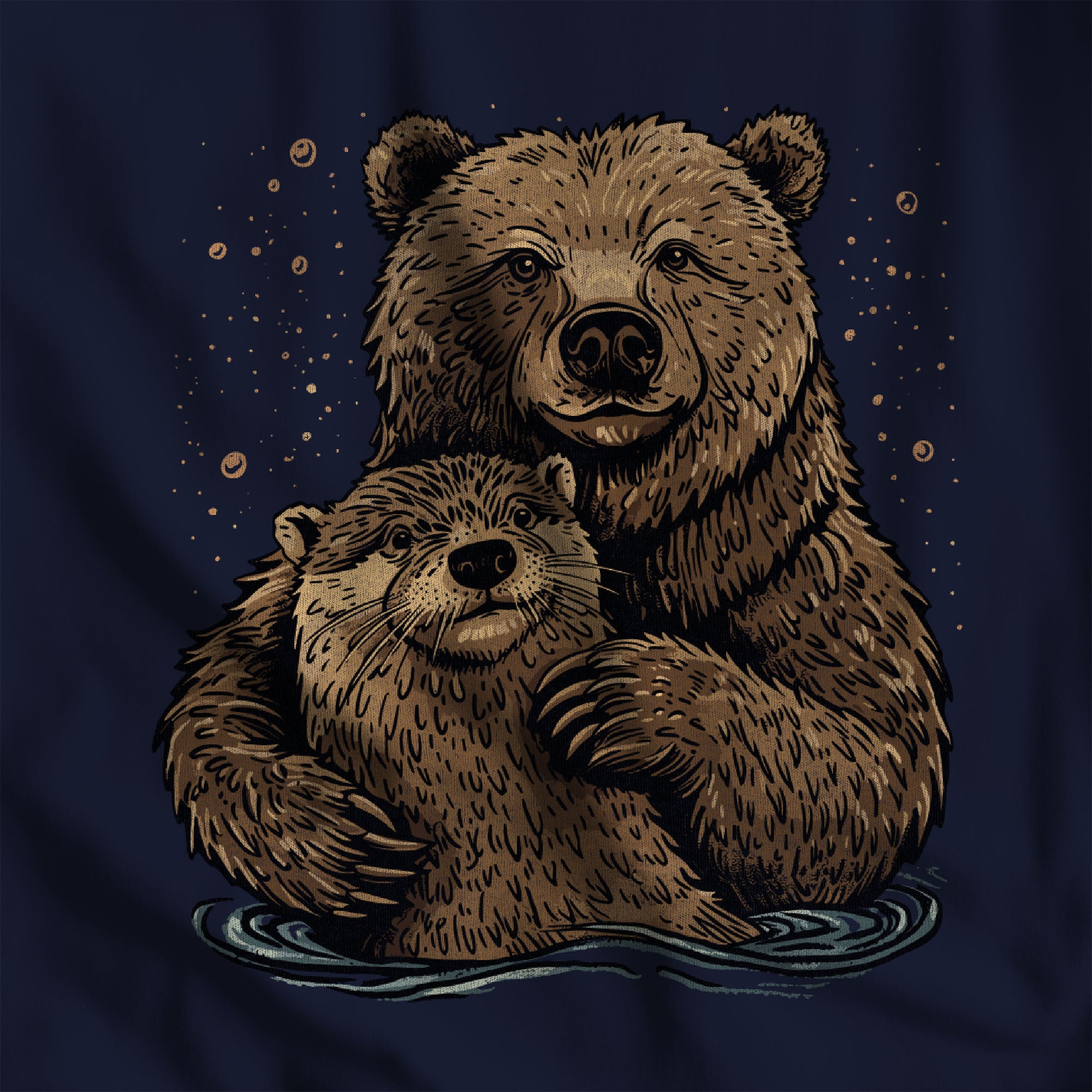 Bear + Otter Sweatshirt - Hunky Tops #color_Navy