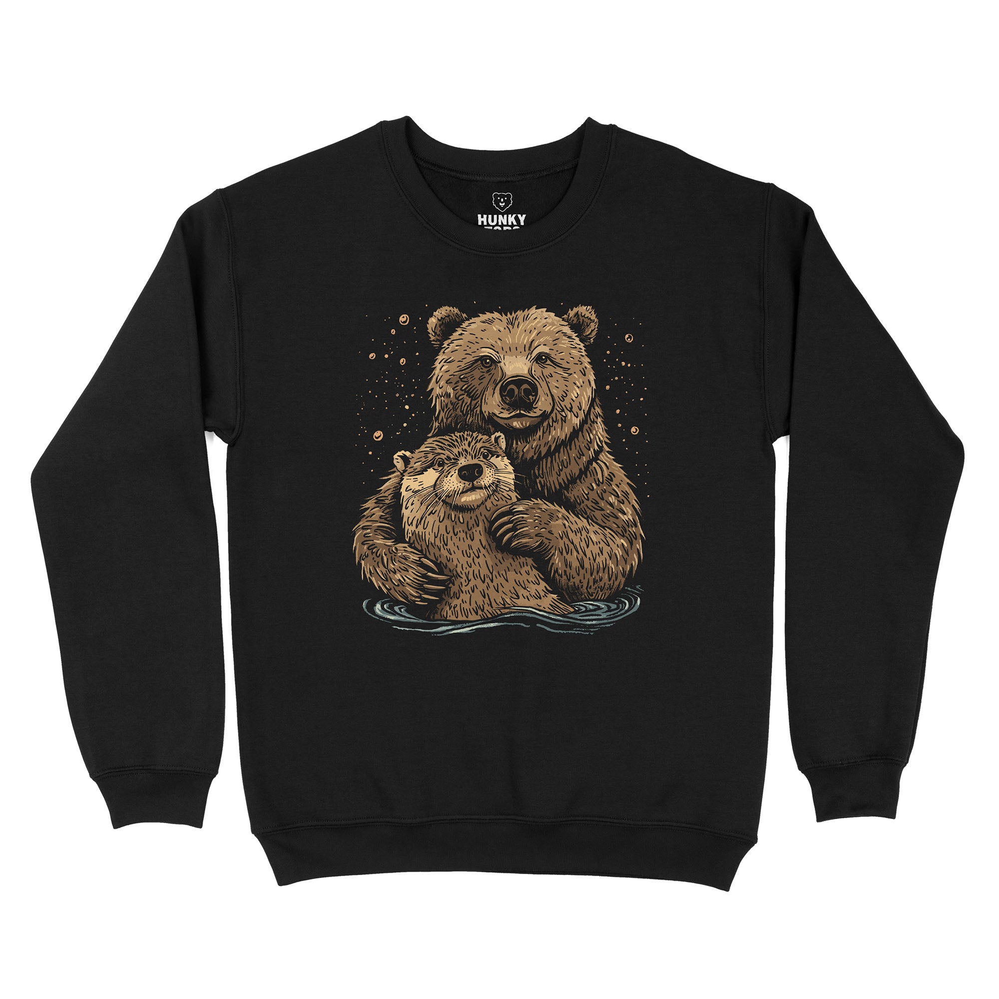 Bear + Otter Sweatshirt - Hunky Tops #color_Black