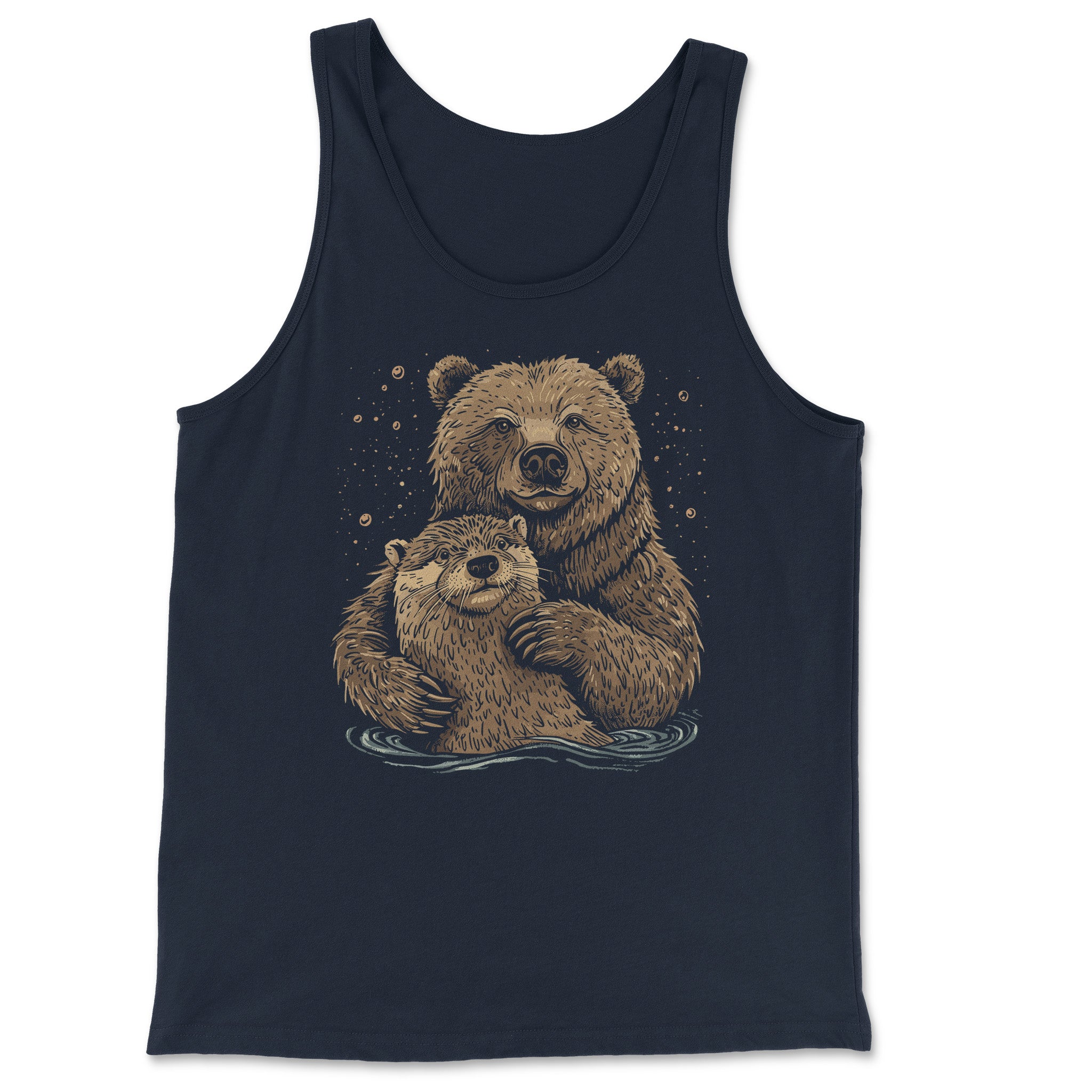 Bear + Otter Companionship Tank Top - Hunky Tops #color_Navy