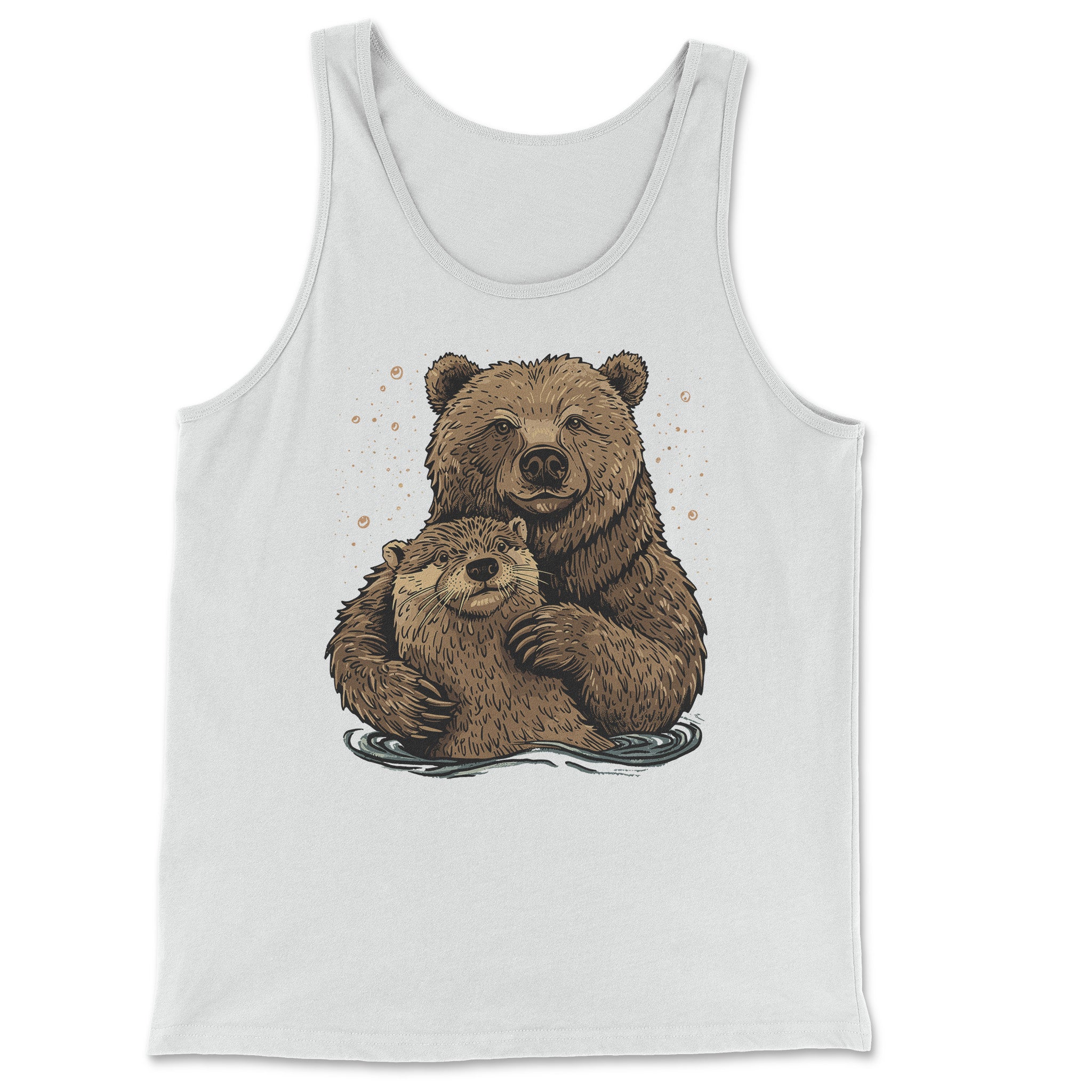 Bear + Otter Companionship Tank Top - Hunky Tops #color_White