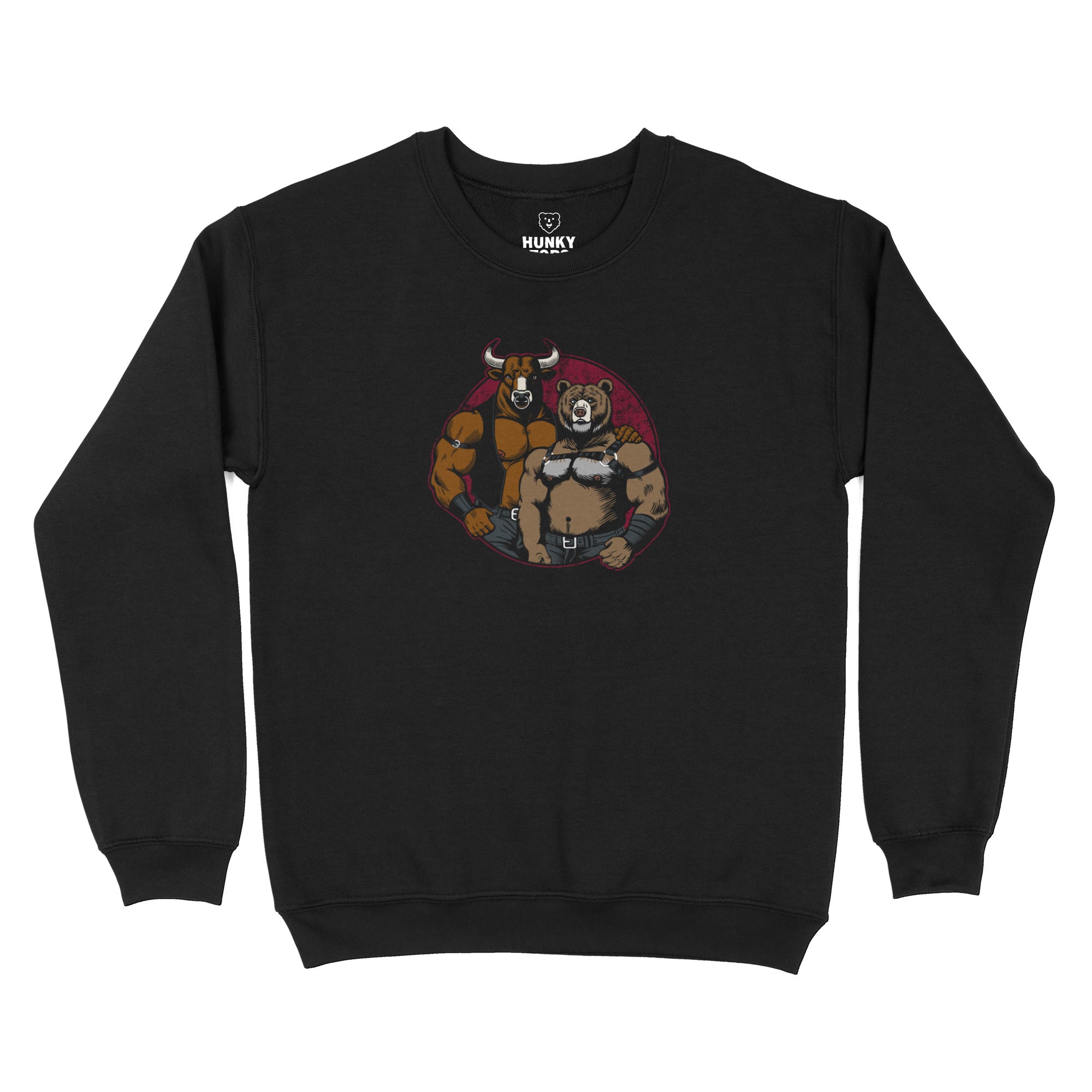 Bull + Bear Sweatshirt - Hunky Tops #color_Black
