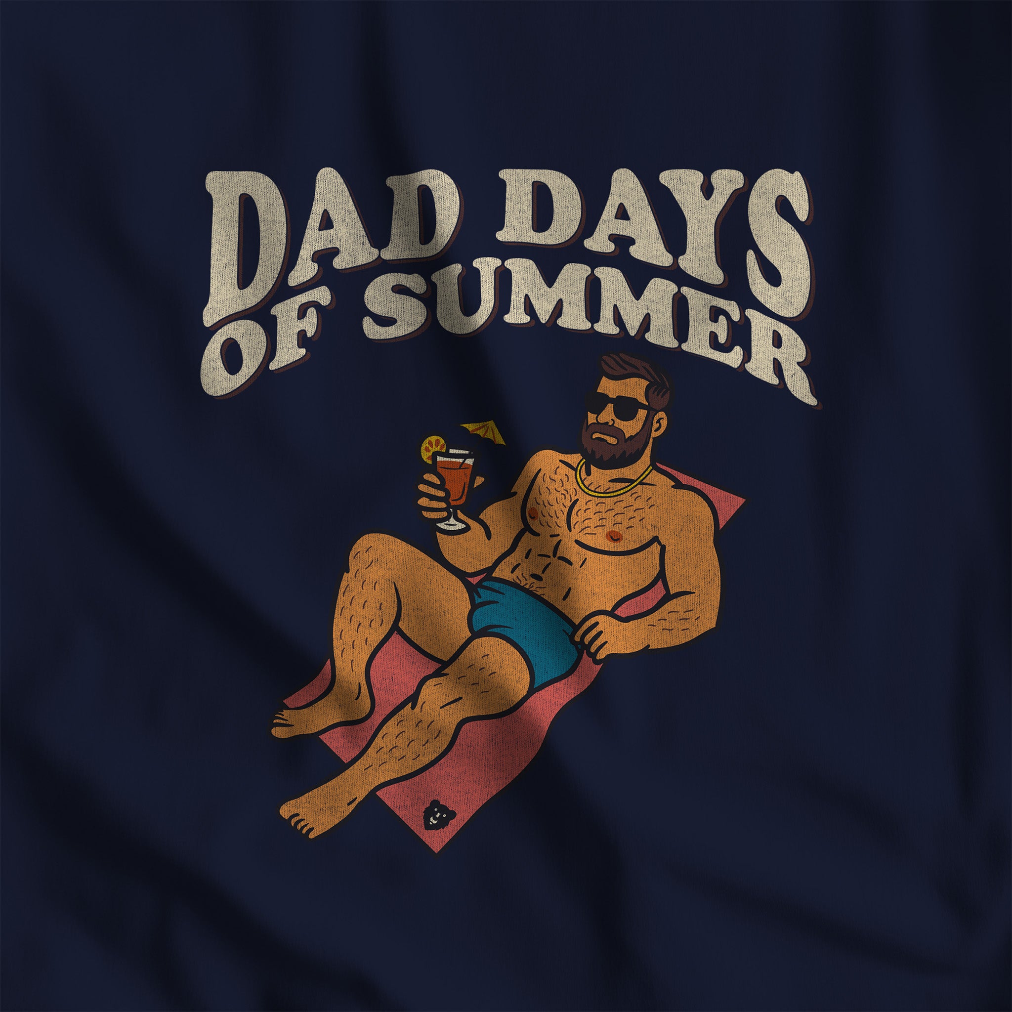 Dad Days of Summer T-Shirt - Hunky Tops #color_Navy