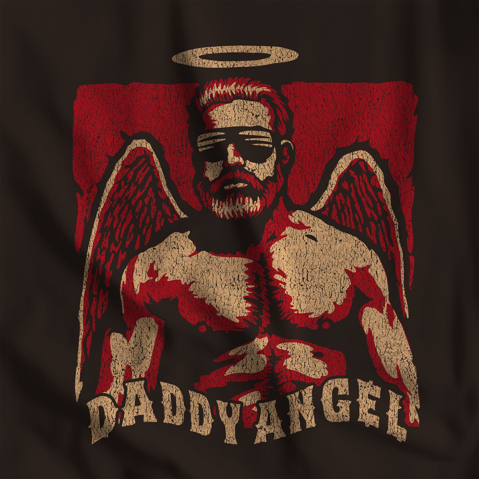 Daddy Angel T-Shirt - Hunky Tops #color_Brown
