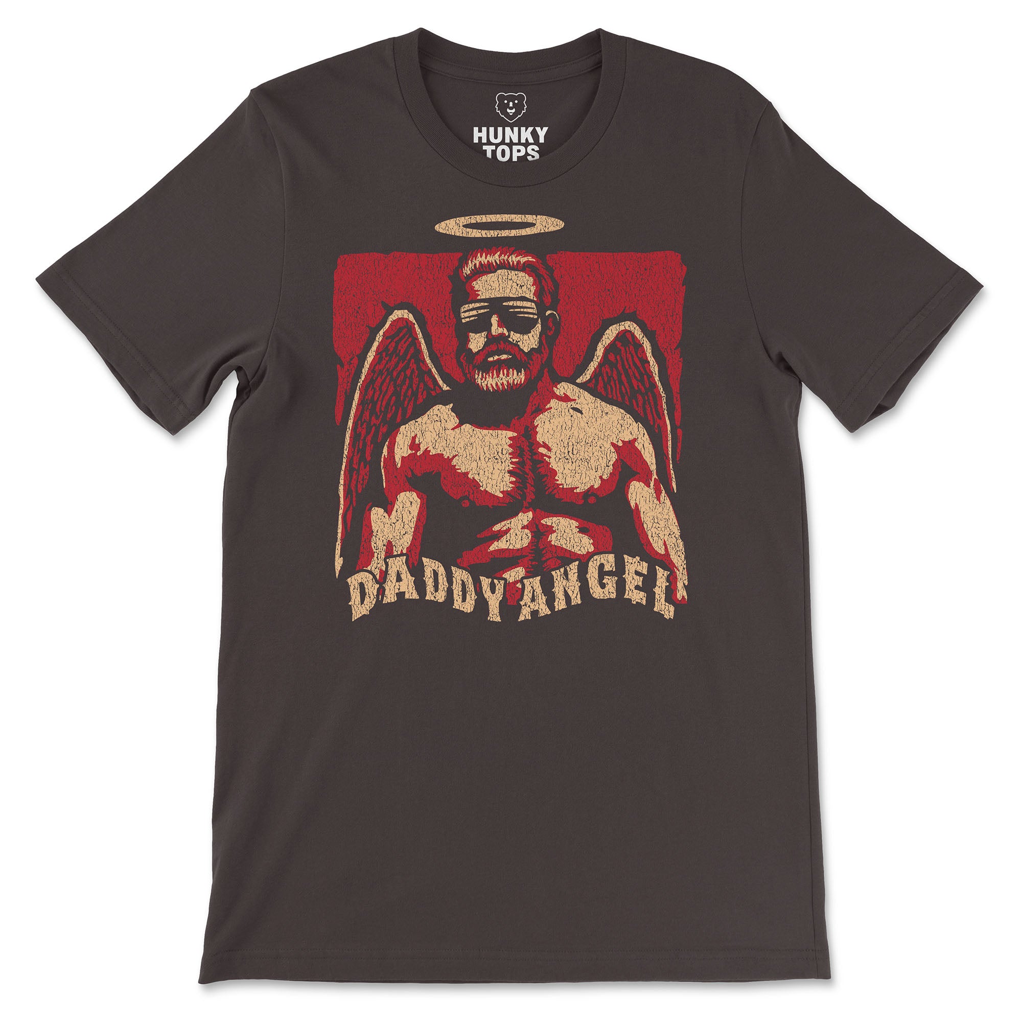Daddy Angel T-Shirt - Hunky Tops #color_Brown