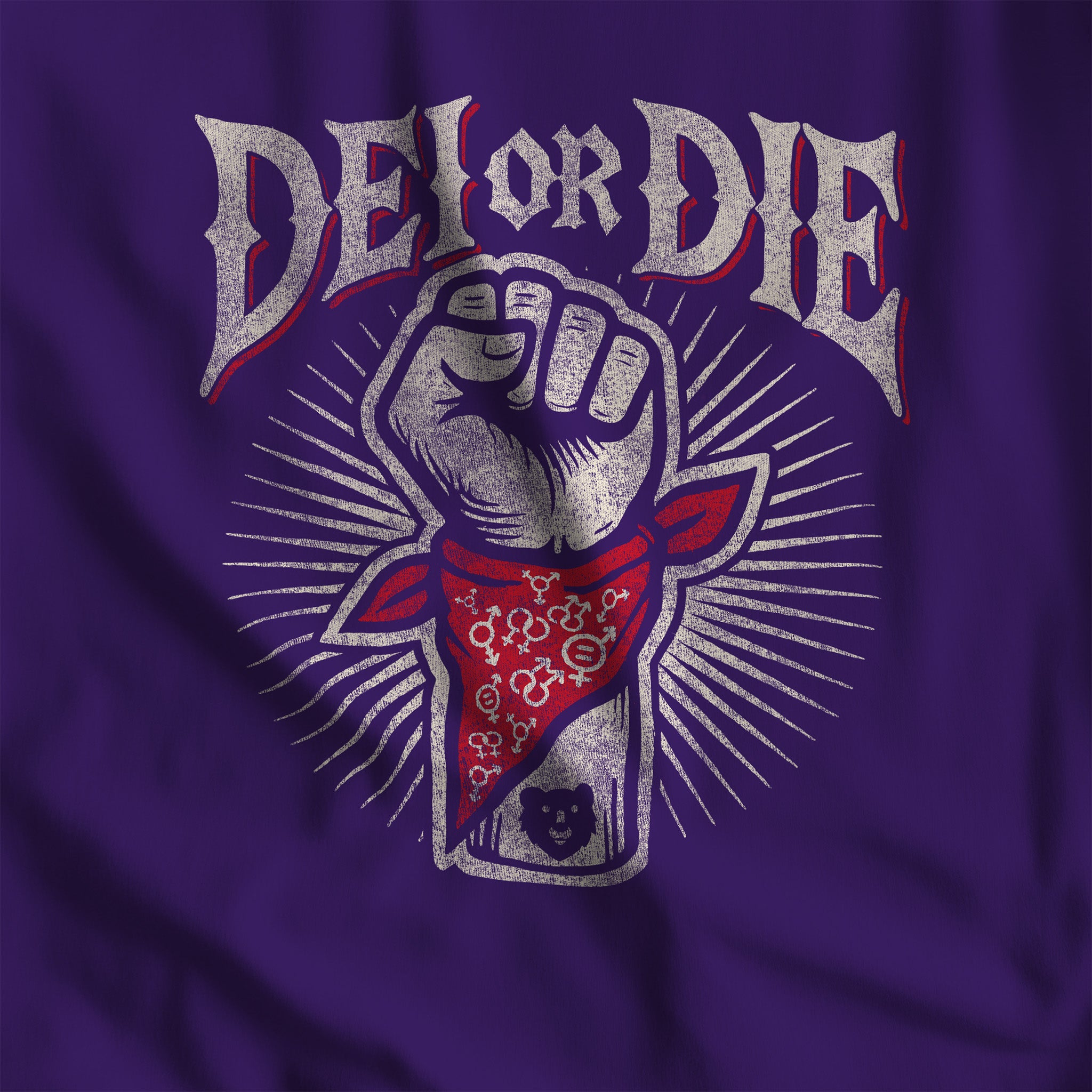 DEI OR DIE T-Shirt - Hunky Tops #color_Team Purple