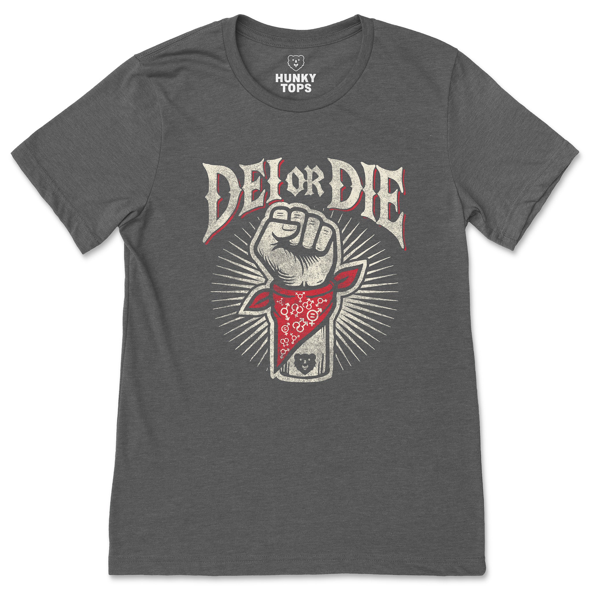 DEI OR DIE T-Shirt - Hunky Tops #color_Dark Grey Heather