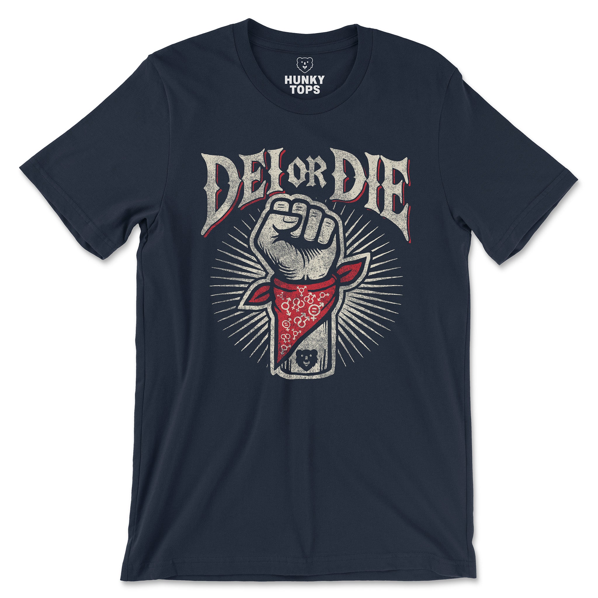 DEI OR DIE T-Shirt - Hunky Tops #color_Navy