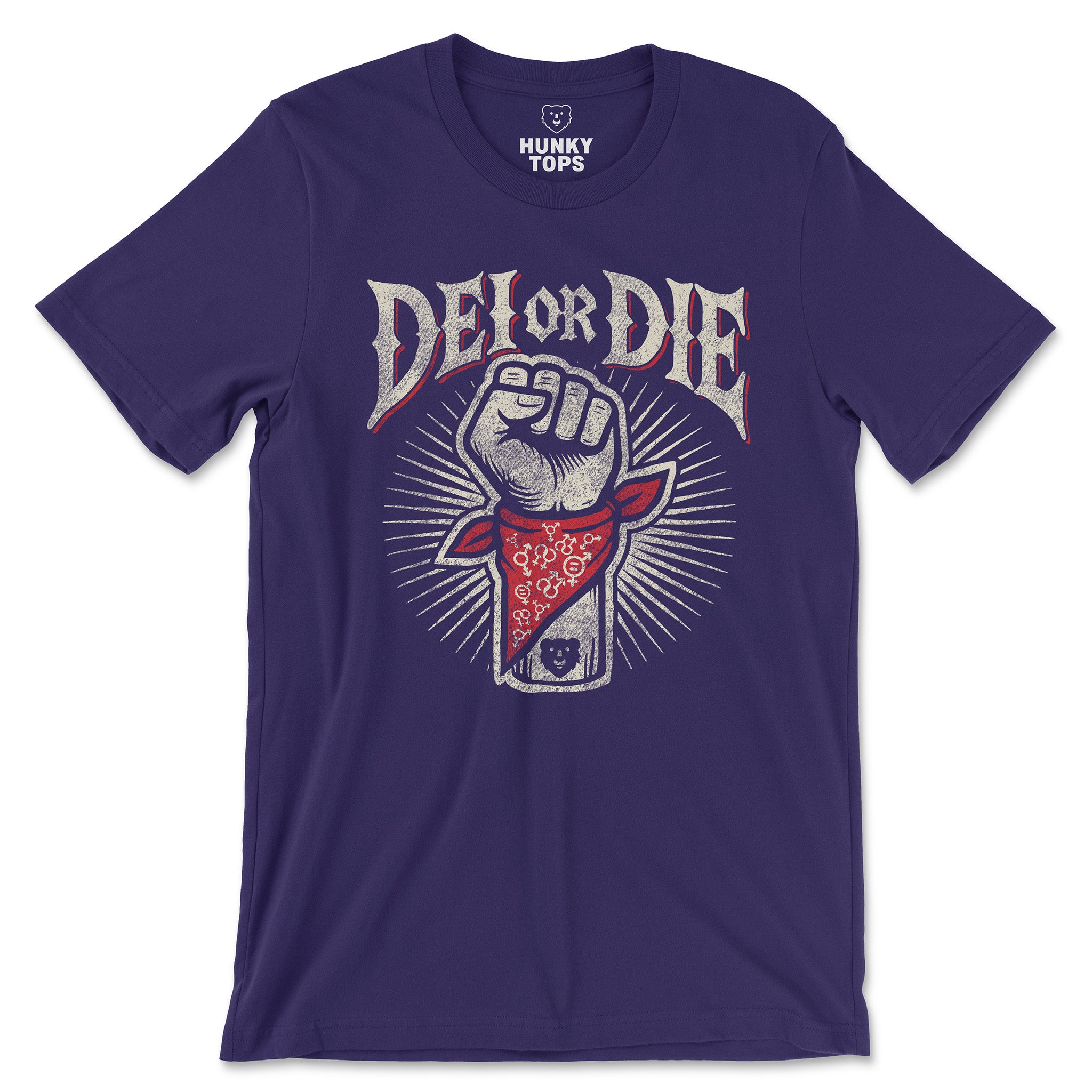 DEI OR DIE T-Shirt - Hunky Tops #color_Team Purple