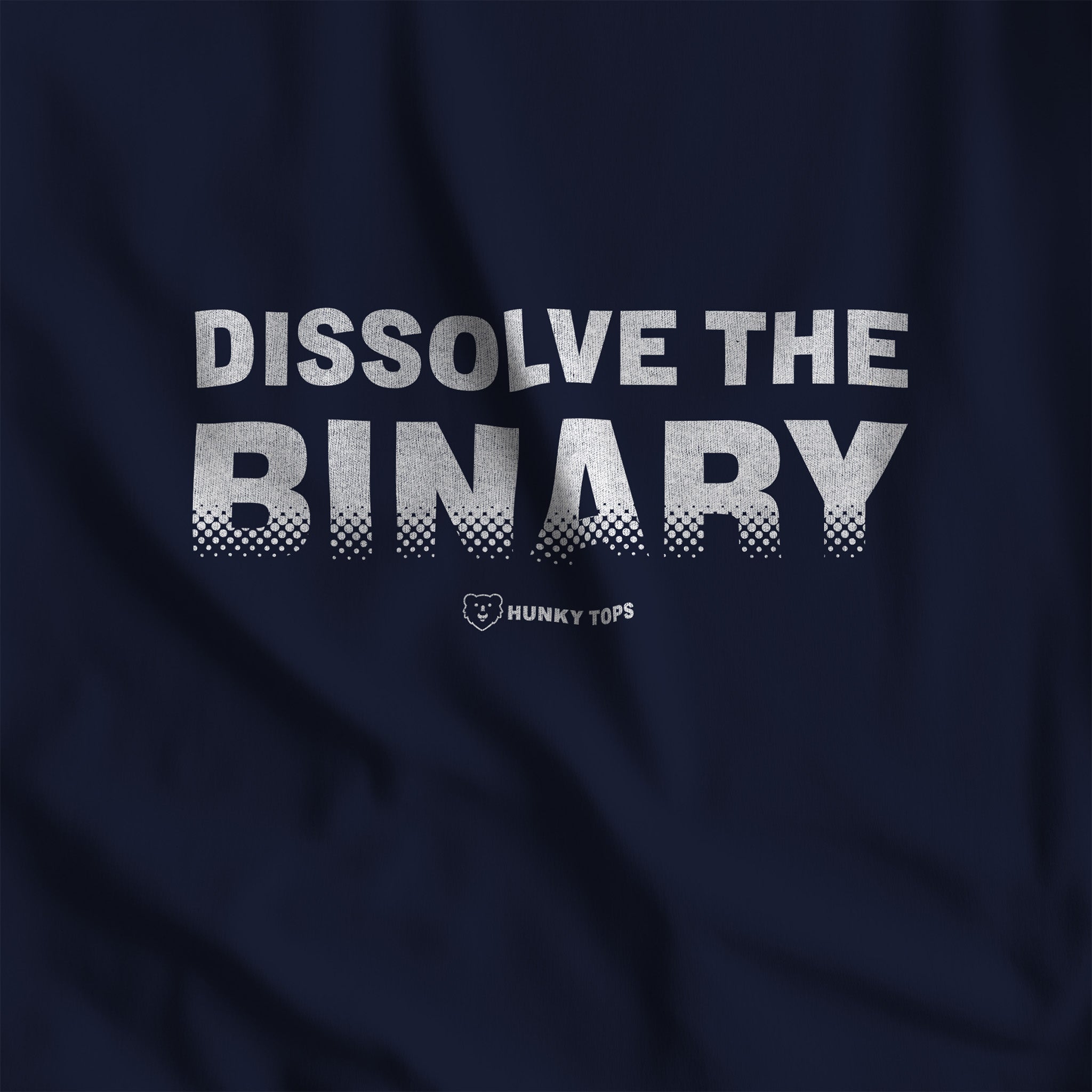 Dissolve the Binary T-Shirt - Hunky Tops #color_Navy