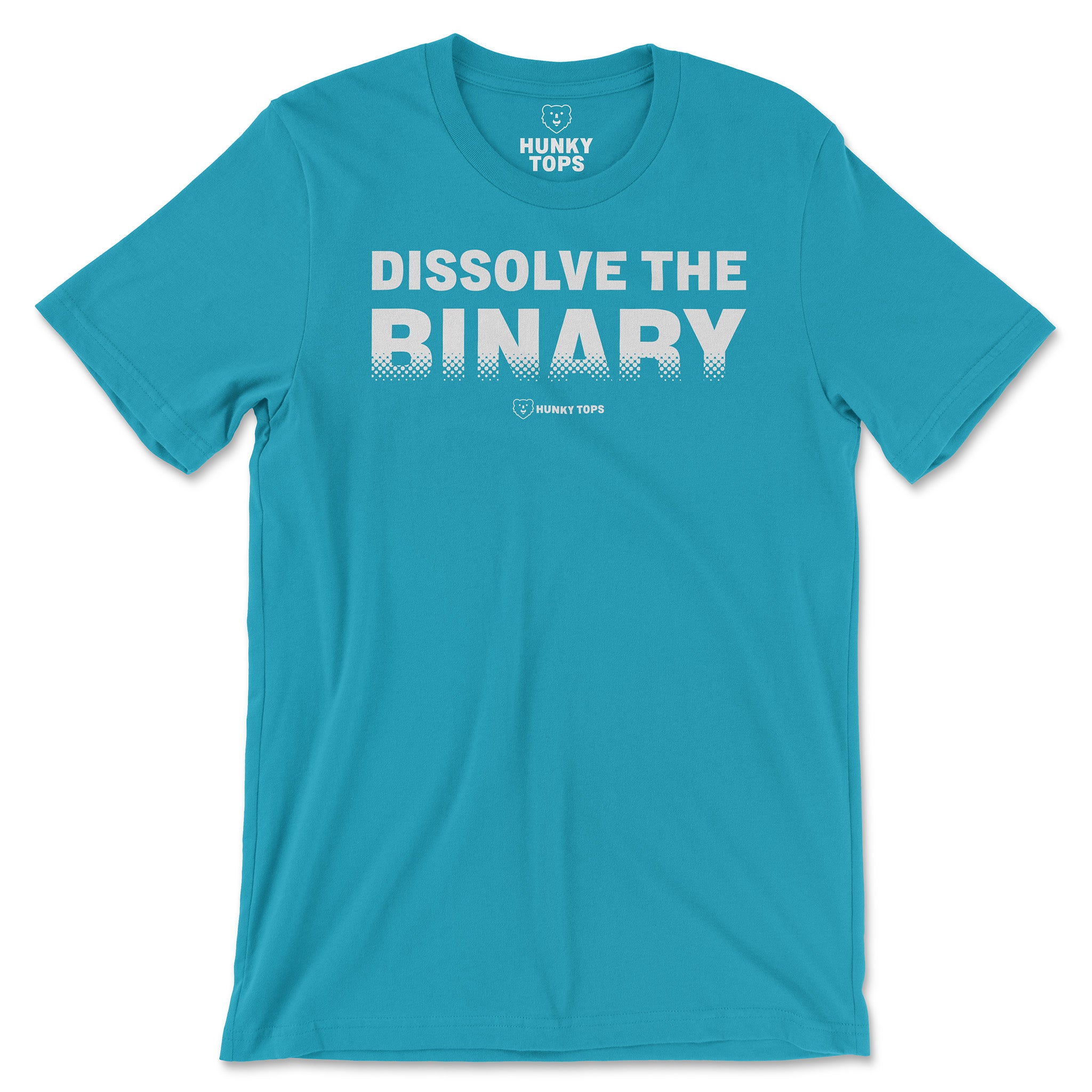 Dissolve the Binary T-Shirt - Hunky Tops #color_Aqua