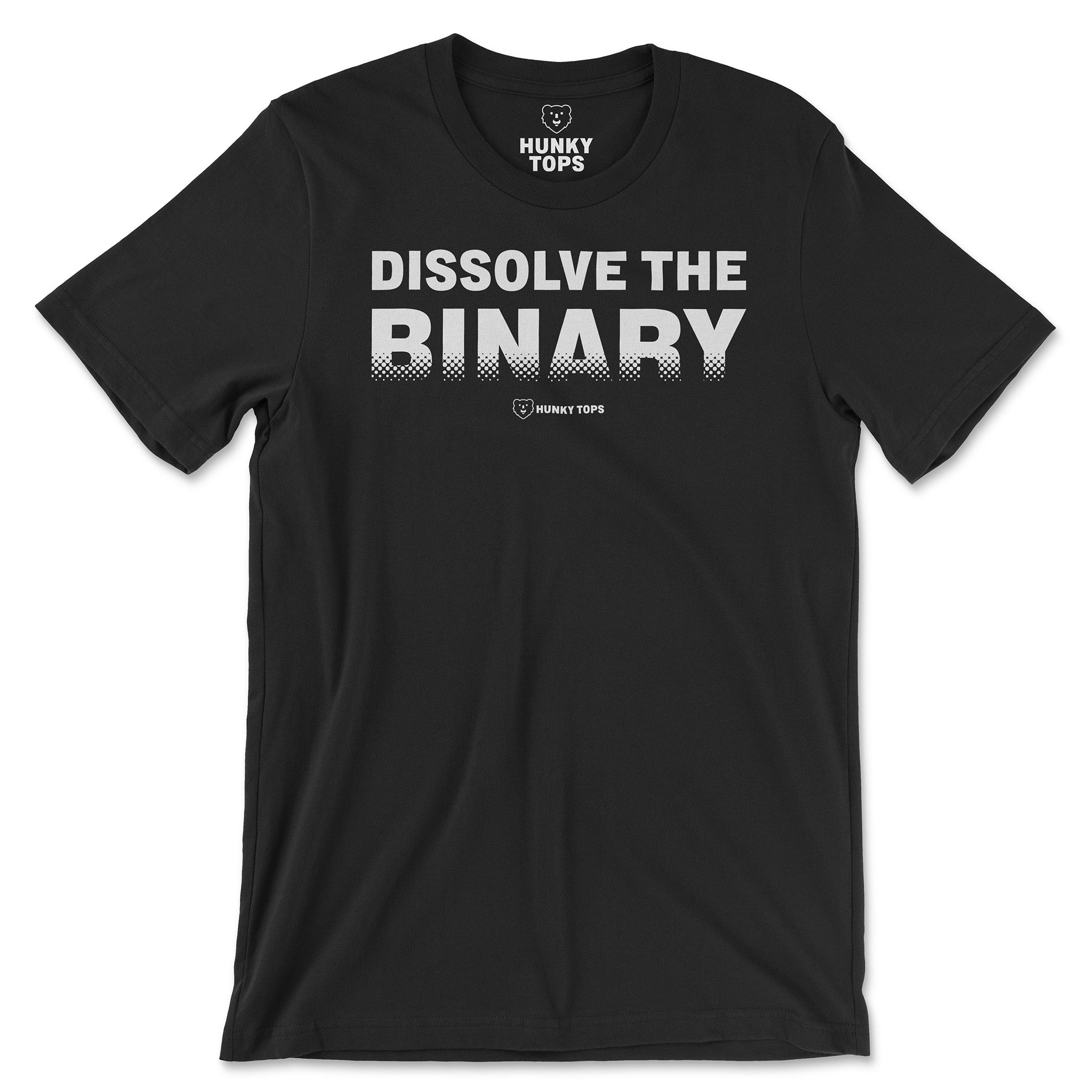 Dissolve the Binary T-Shirt - Hunky Tops #color_Black