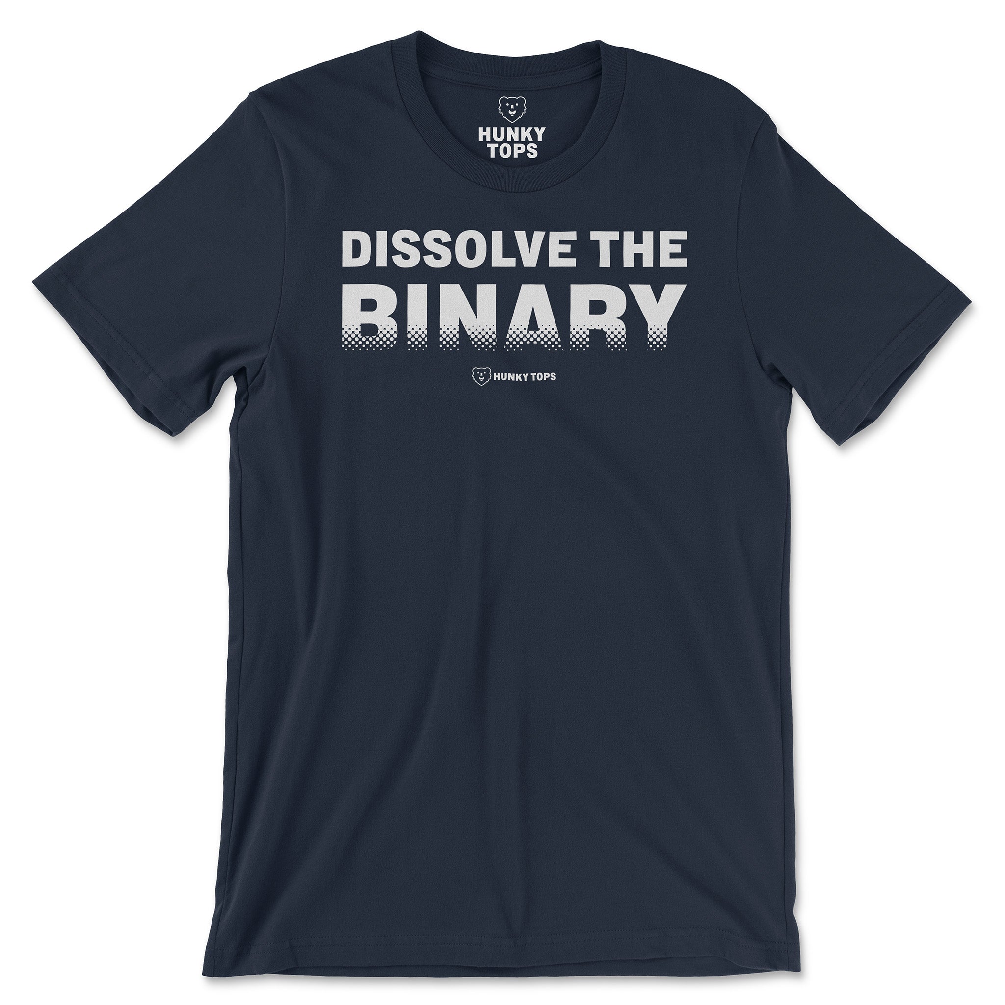 Dissolve the Binary T-Shirt - Hunky Tops #color_Navy