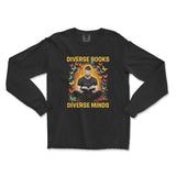 Diverse Books Diverse Minds Long-Sleeve T-Shirt - Hunky Tops #color_Black