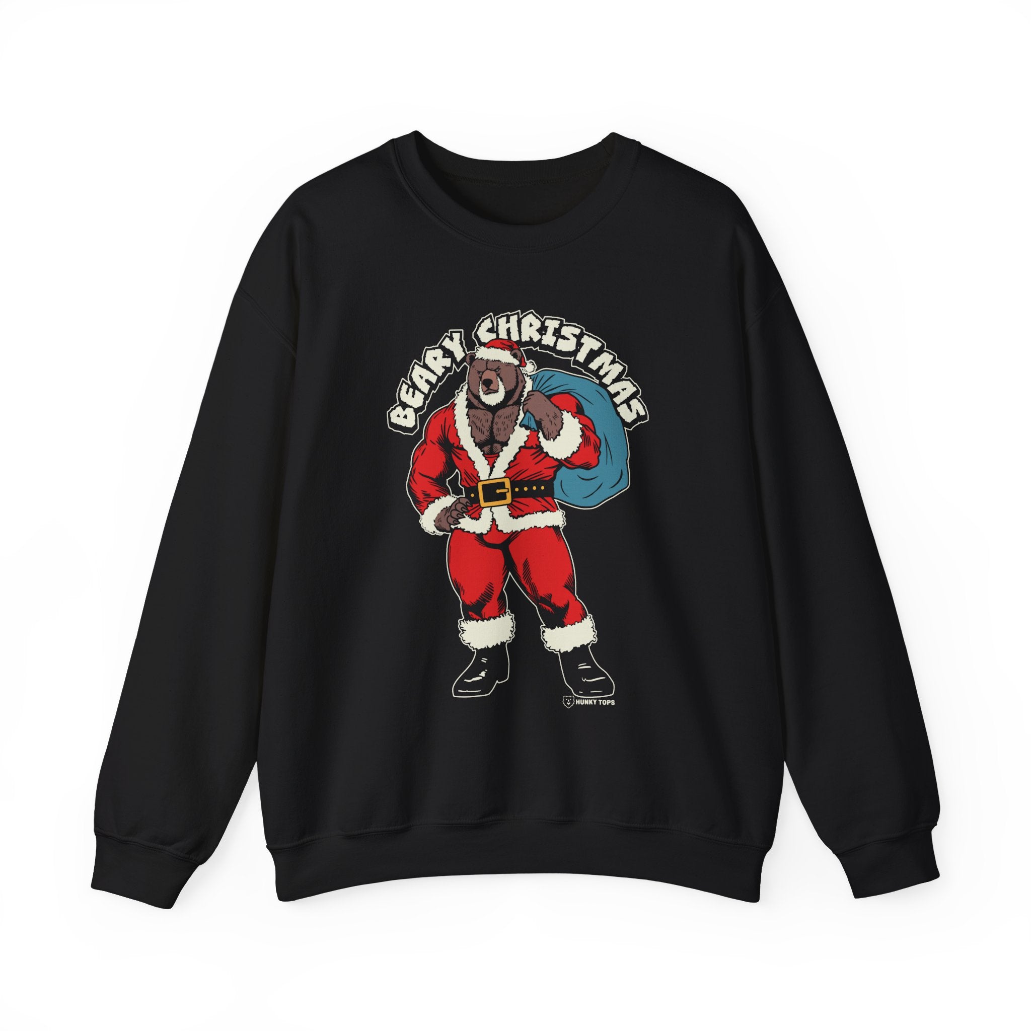 BEARY CHRISTMAS SWEATSHIRT - Hunky Tops #color_Black