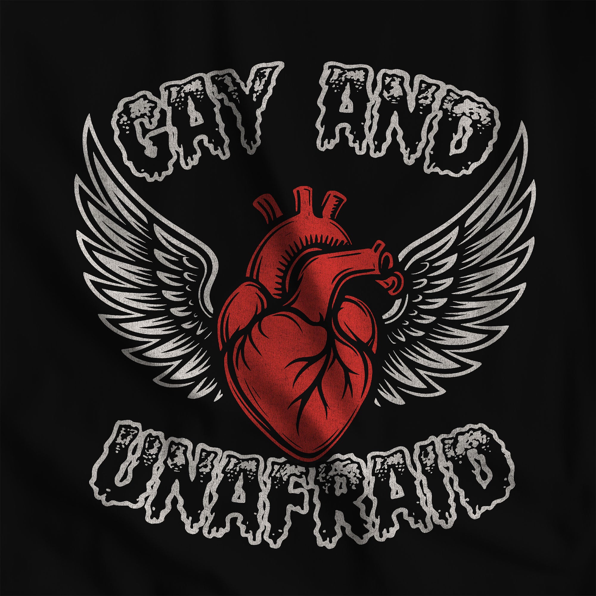 Gay and Unafraid Tank Top - Hunky Tops #color_Black