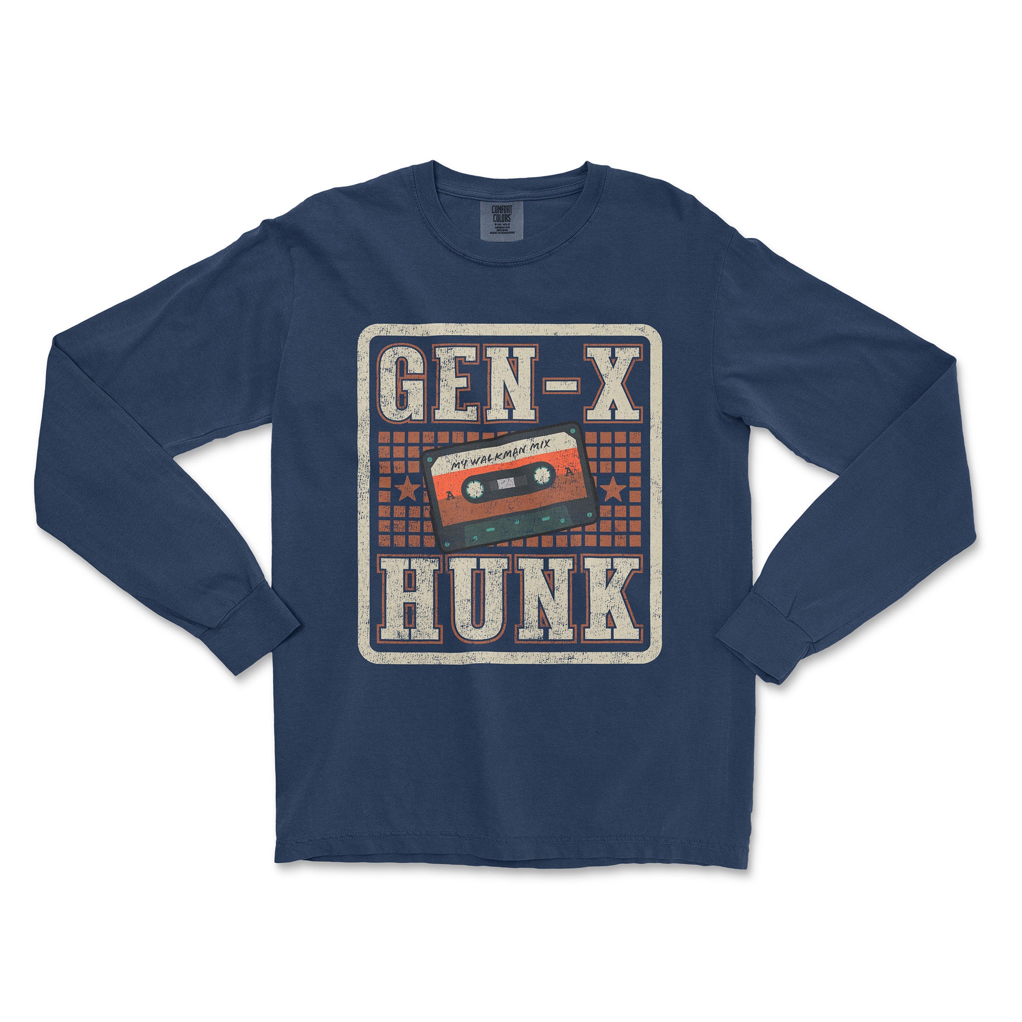 Gen-X Hunk Long-Sleeve T-Shirt - Hunky Tops #color_True Navy