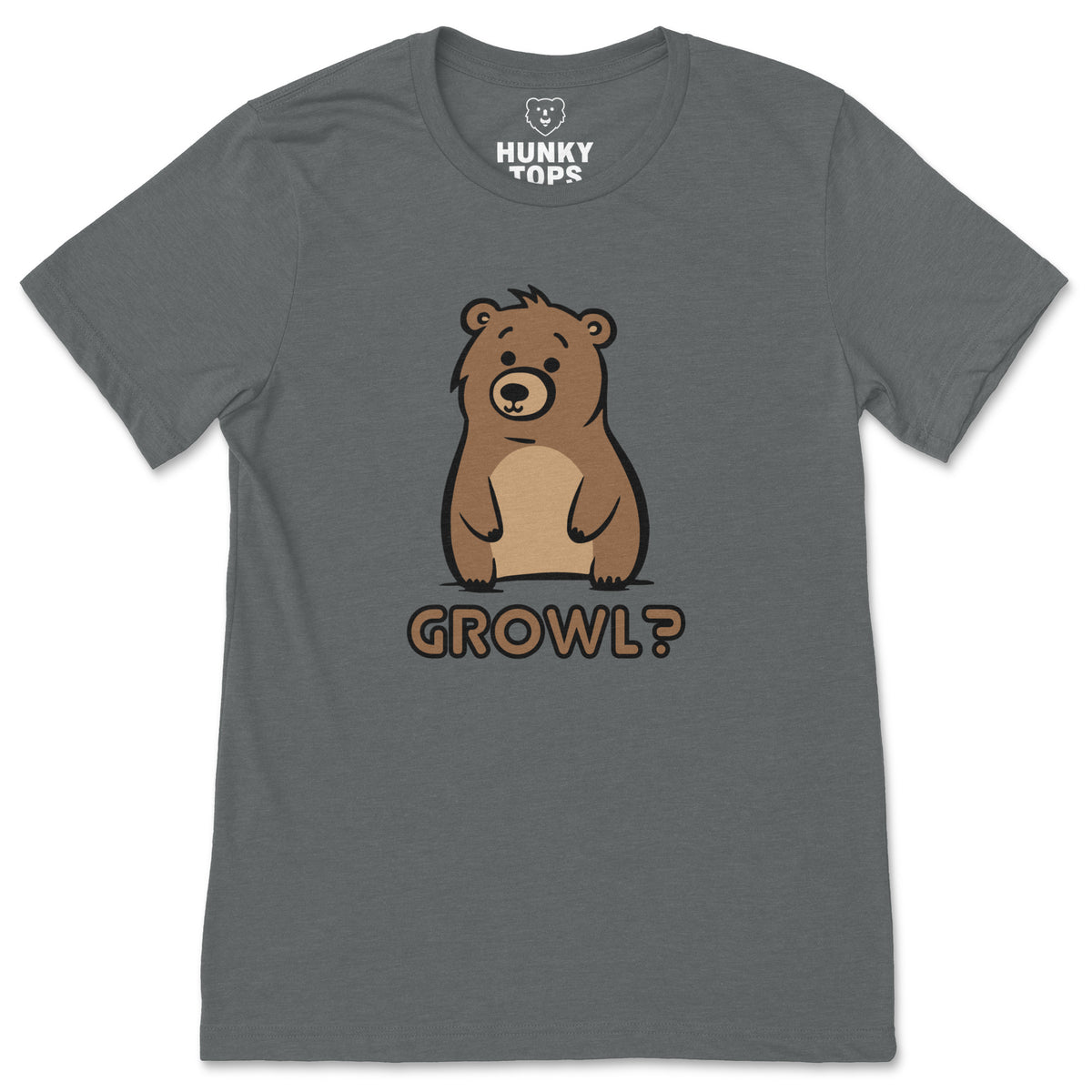 Growl Bear T-Shirt - Hunky Tops #color_Dark Grey Heather