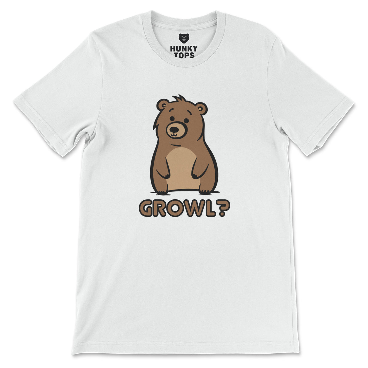 Growl Bear T-Shirt - Hunky Tops #color_White