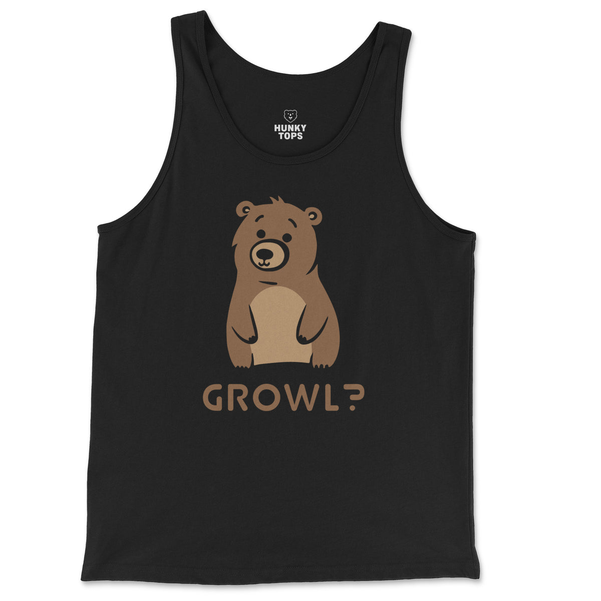 Growl Bear Tank Top - Hunky Tops #color_Black