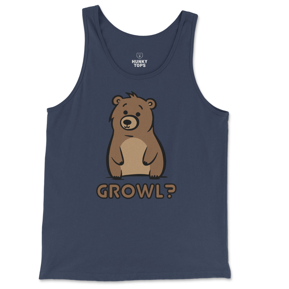 Growl Bear Tank Top - Hunky Tops #color_Navy