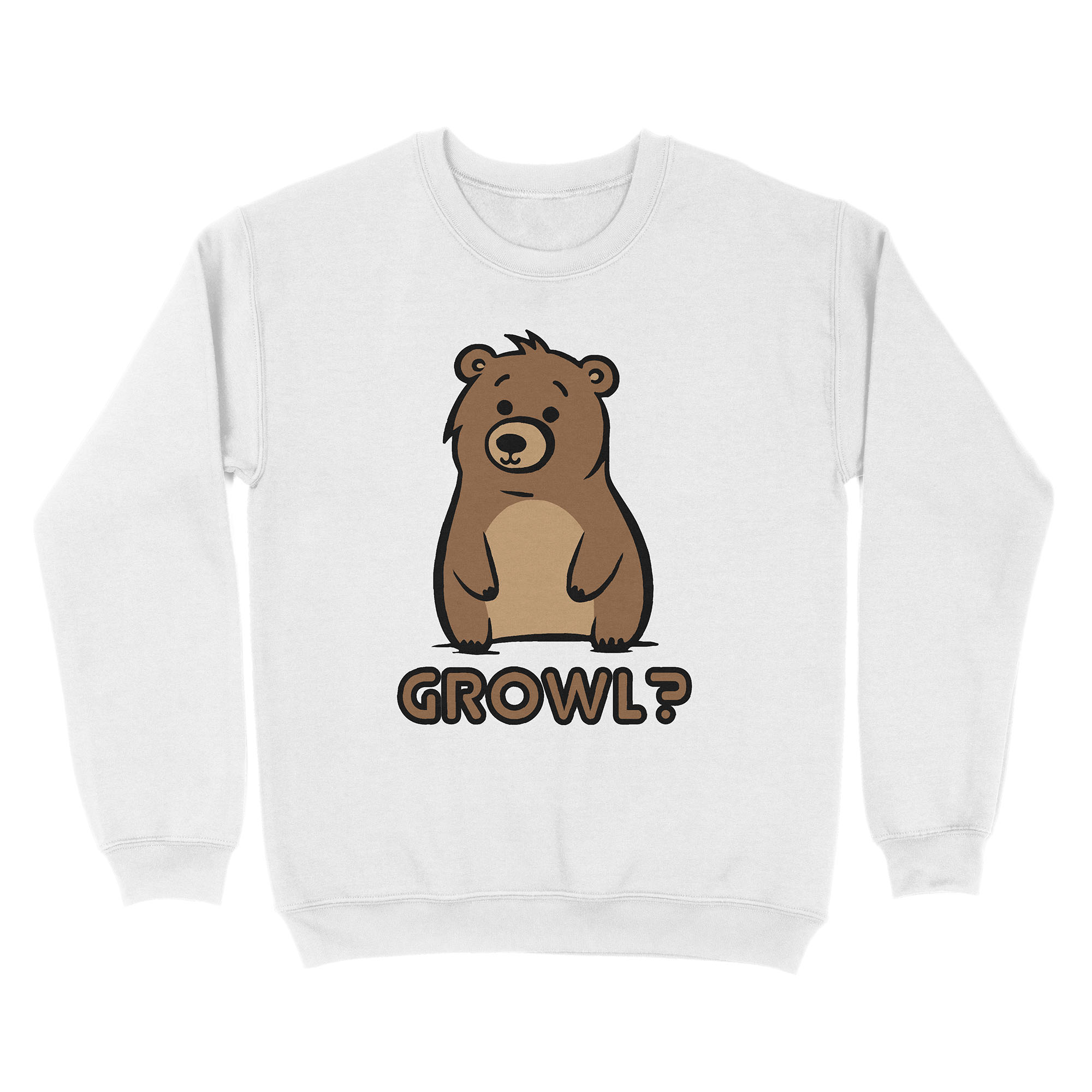 Growl Bear Sweatshirt - Hunky Tops #color_White