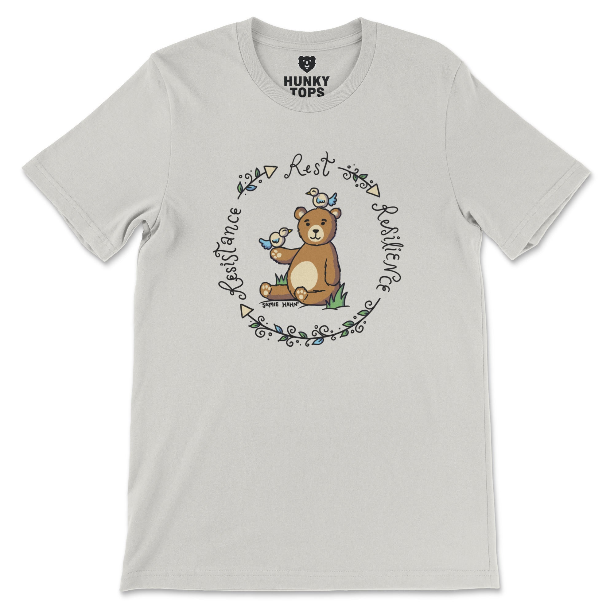 Rest -> Resilience -> Resistance T-Shirt - Hunky Tops #color_Vintage White