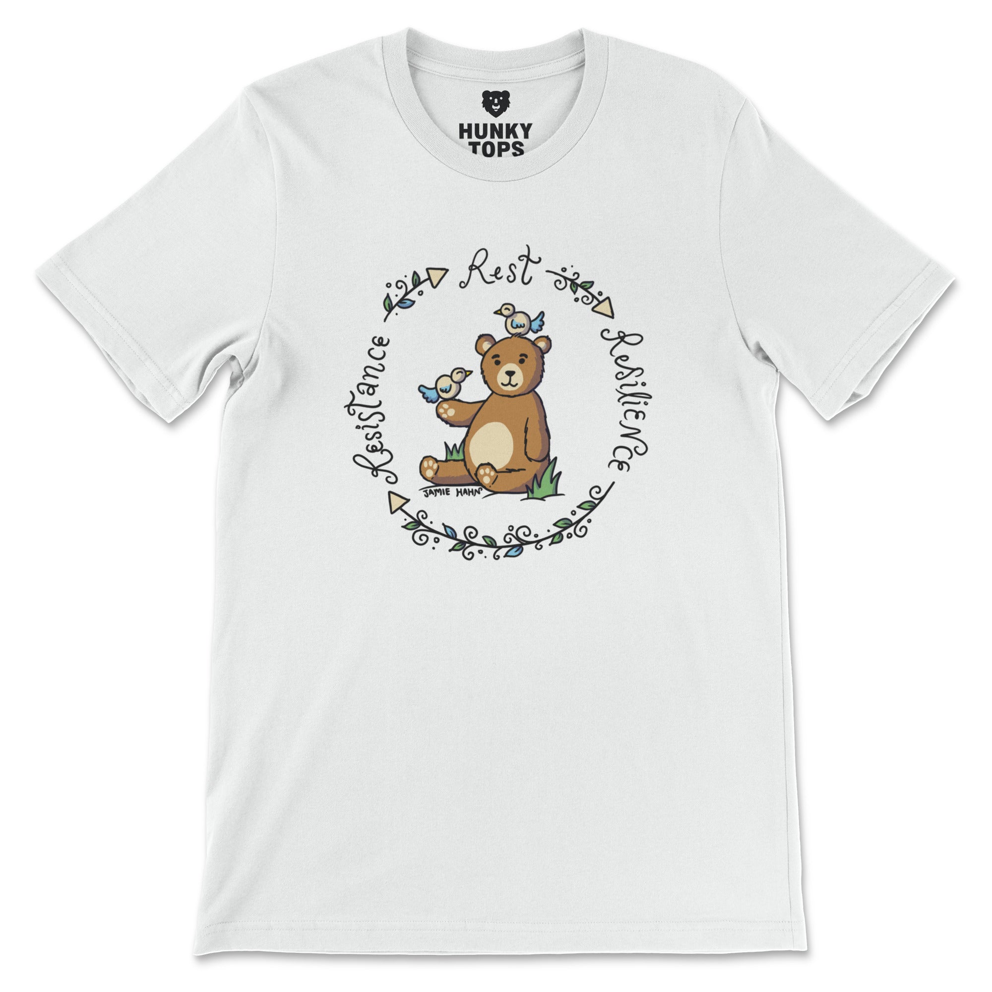 Rest -> Resilience -> Resistance T-Shirt - Hunky Tops #color_White