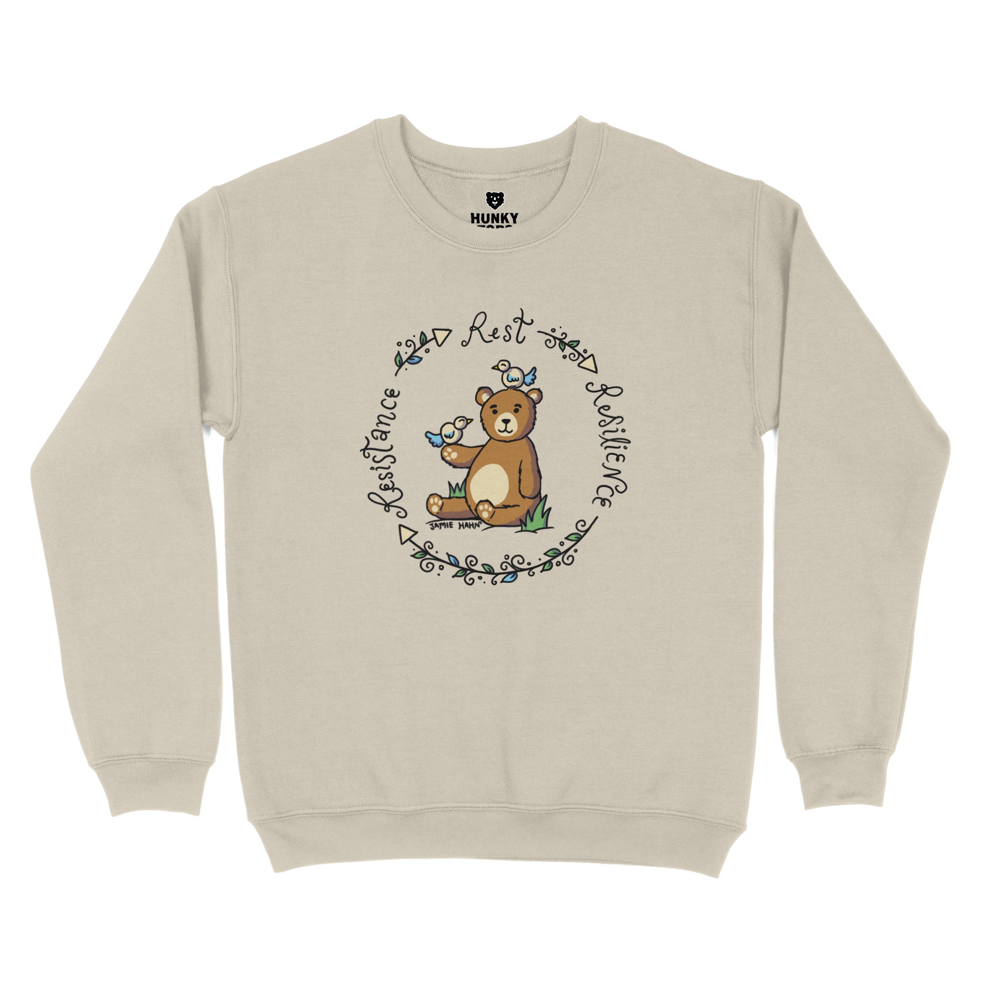 Rest -> Resilience -> Resistance Sweatshirt - Hunky Tops #color_Sand