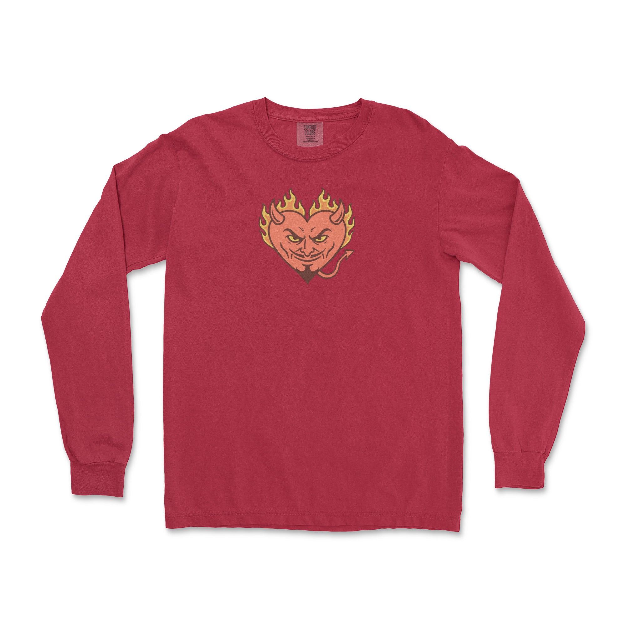Hellfire Zaddy Long-Sleeve T-Shirt - Hunky Tops #color_Red