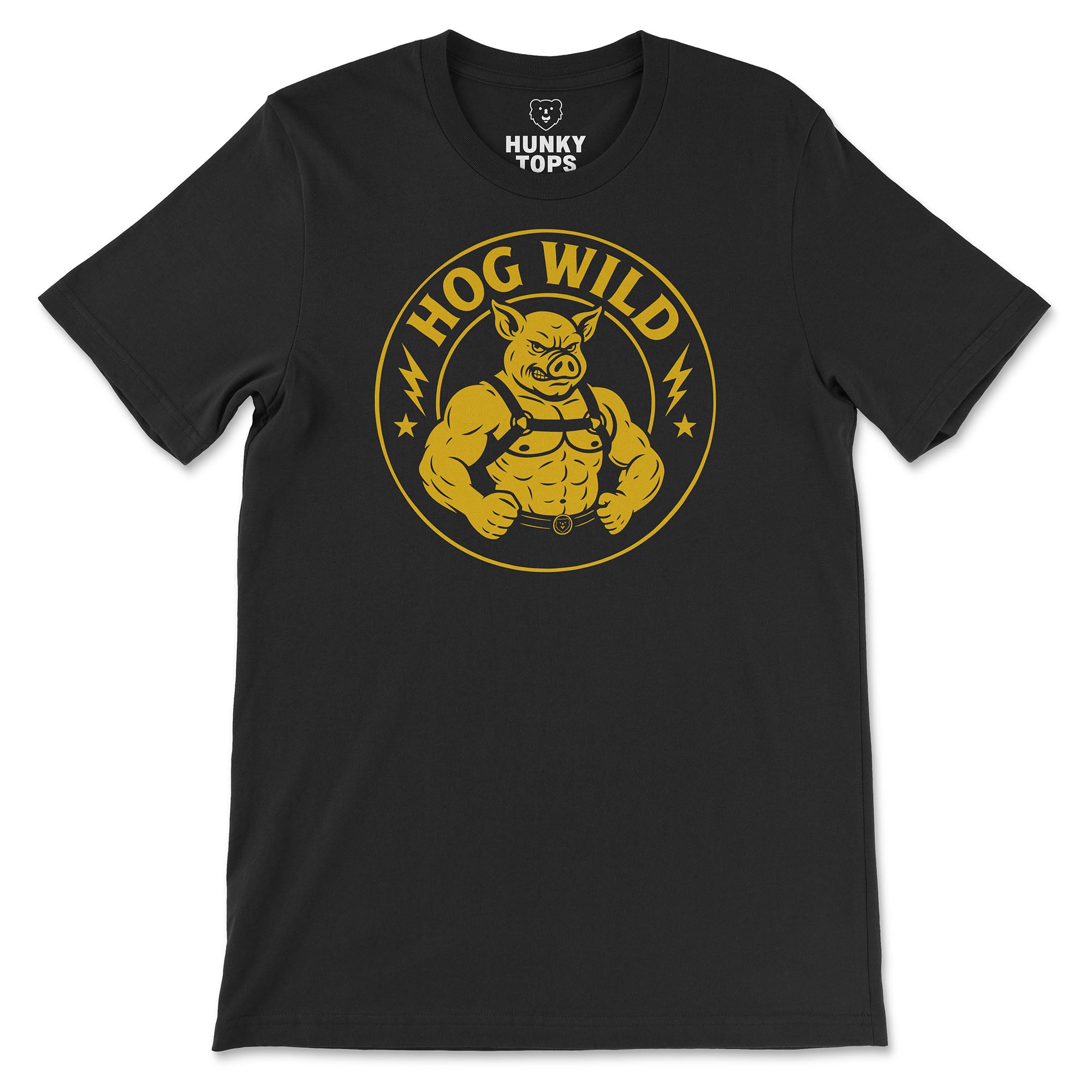Hog Wild T-Shirt - Hunky Tops #color_Black