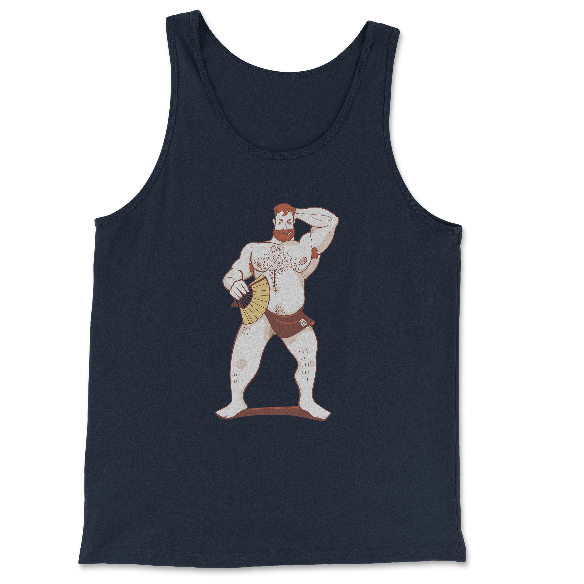 HOT GINGER BEAR TANK TOP - Hunky Tops #color_Navy