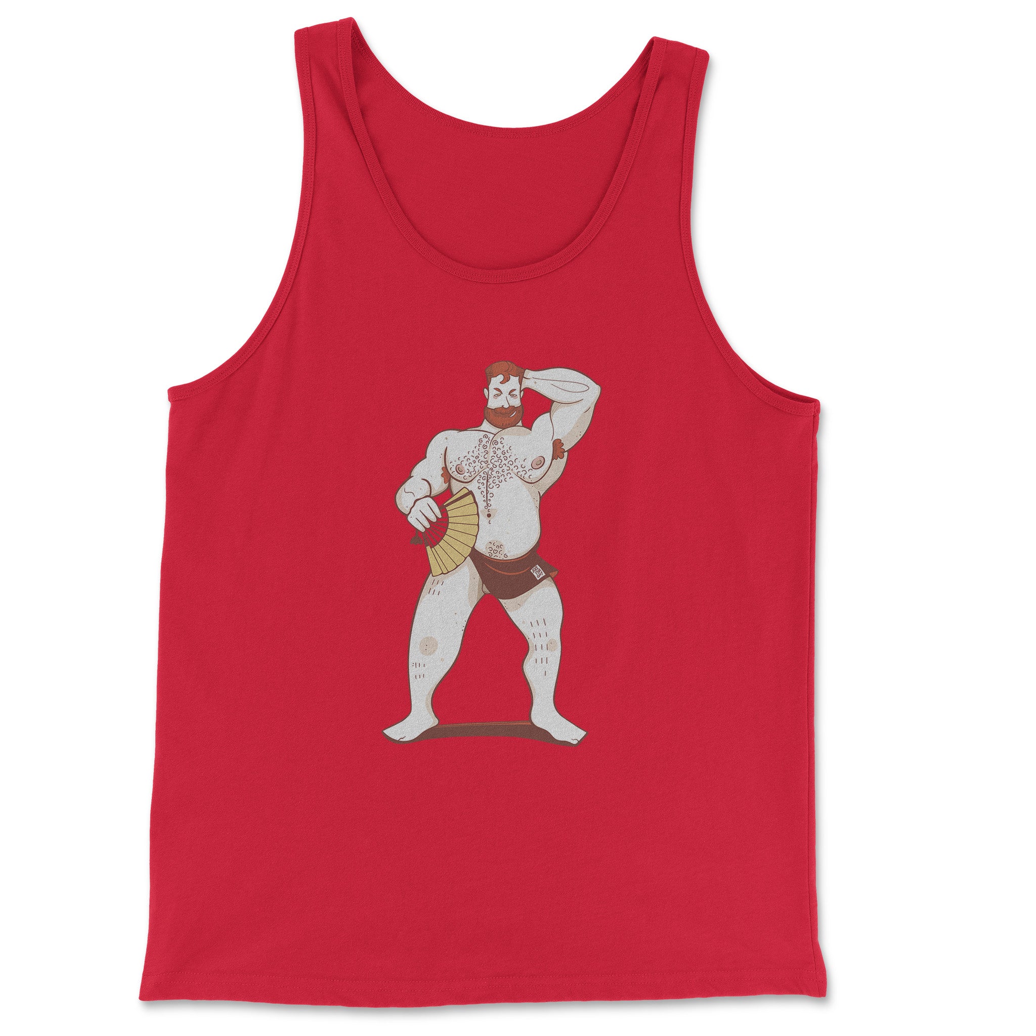 HOT GINGER BEAR TANK TOP - Hunky Tops #color_Red