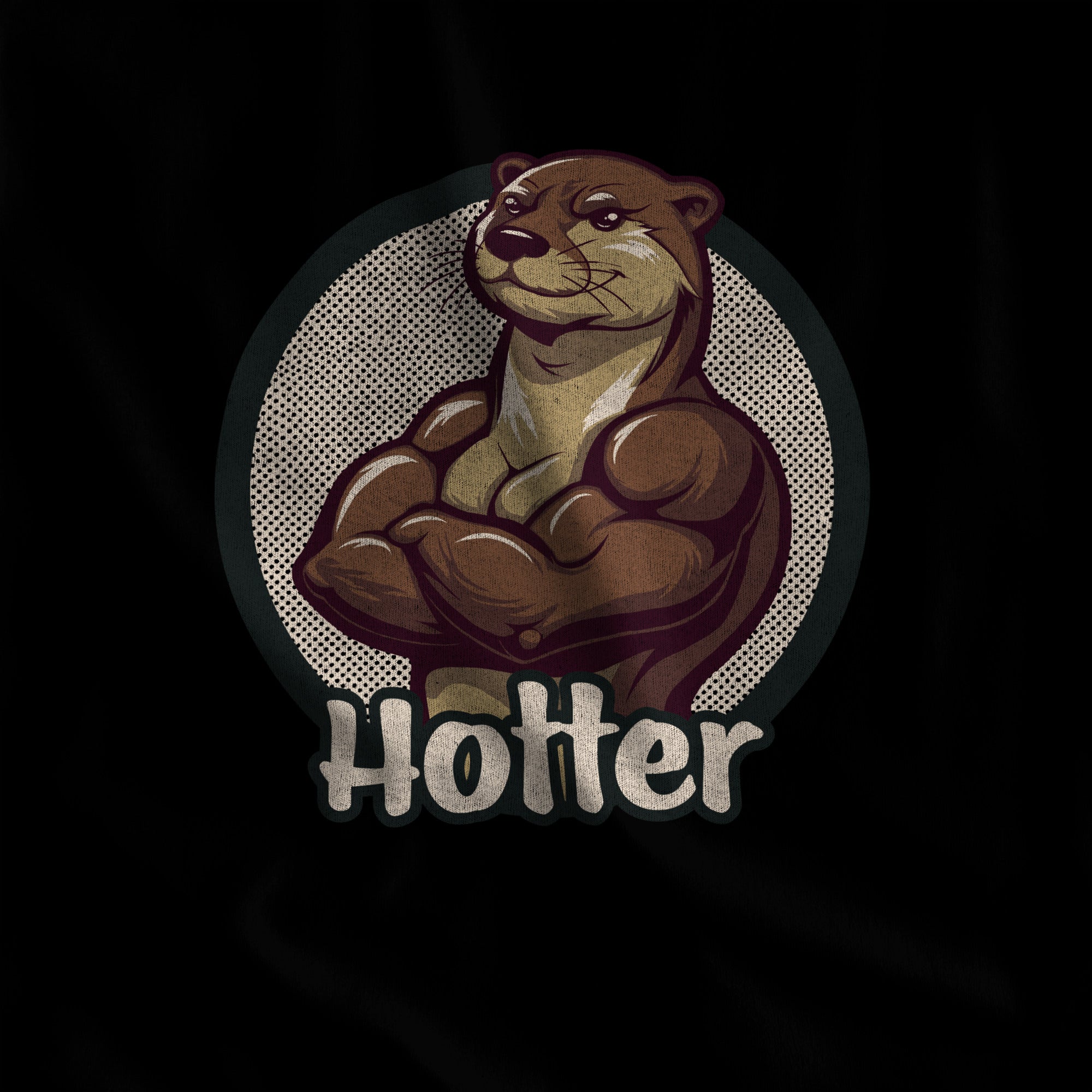 Hotter Muscular Otter T-Shirt - Hunky Tops #color_Black