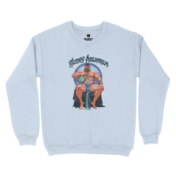 Hunky Aquarius Zodiac Sweatshirt by Axeish Guy