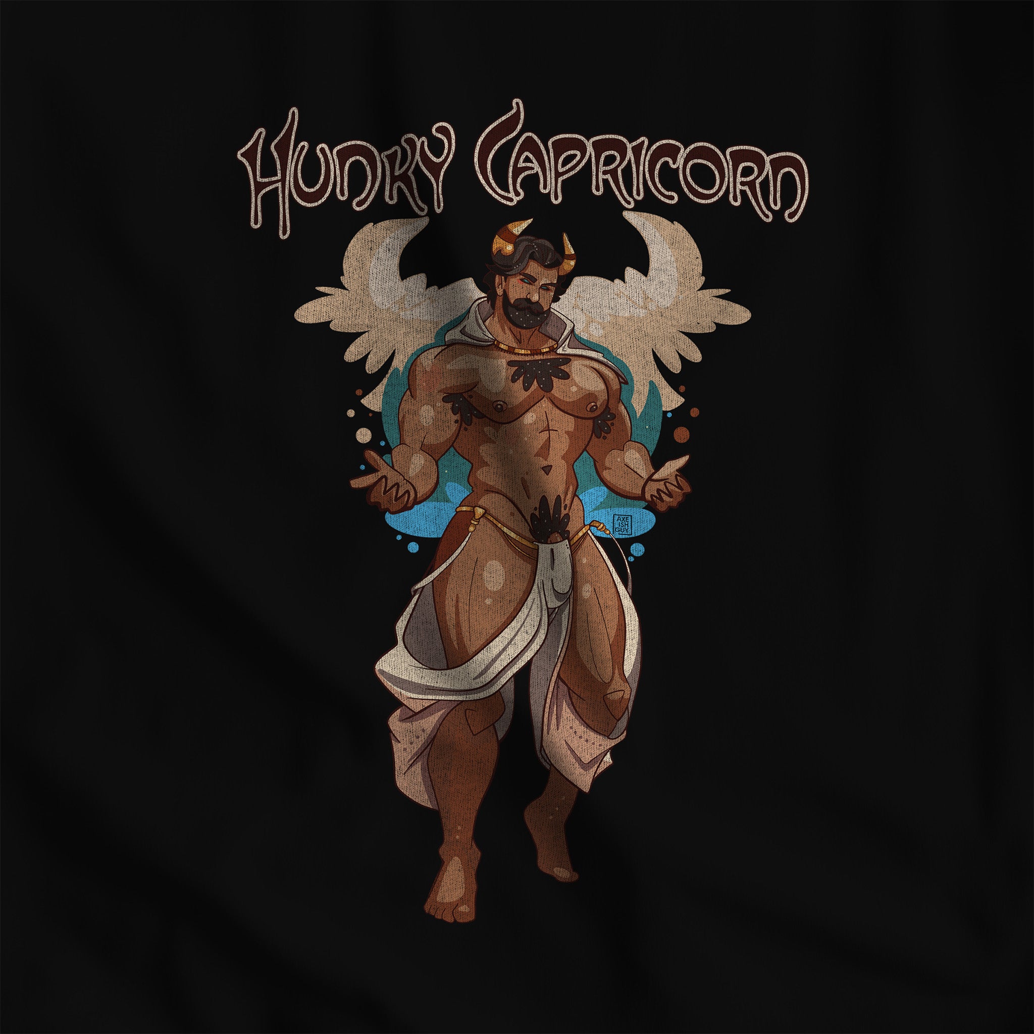 Hunky Capricorn Zodiac Tee by Axeish Guy - Hunky Tops #color_Black