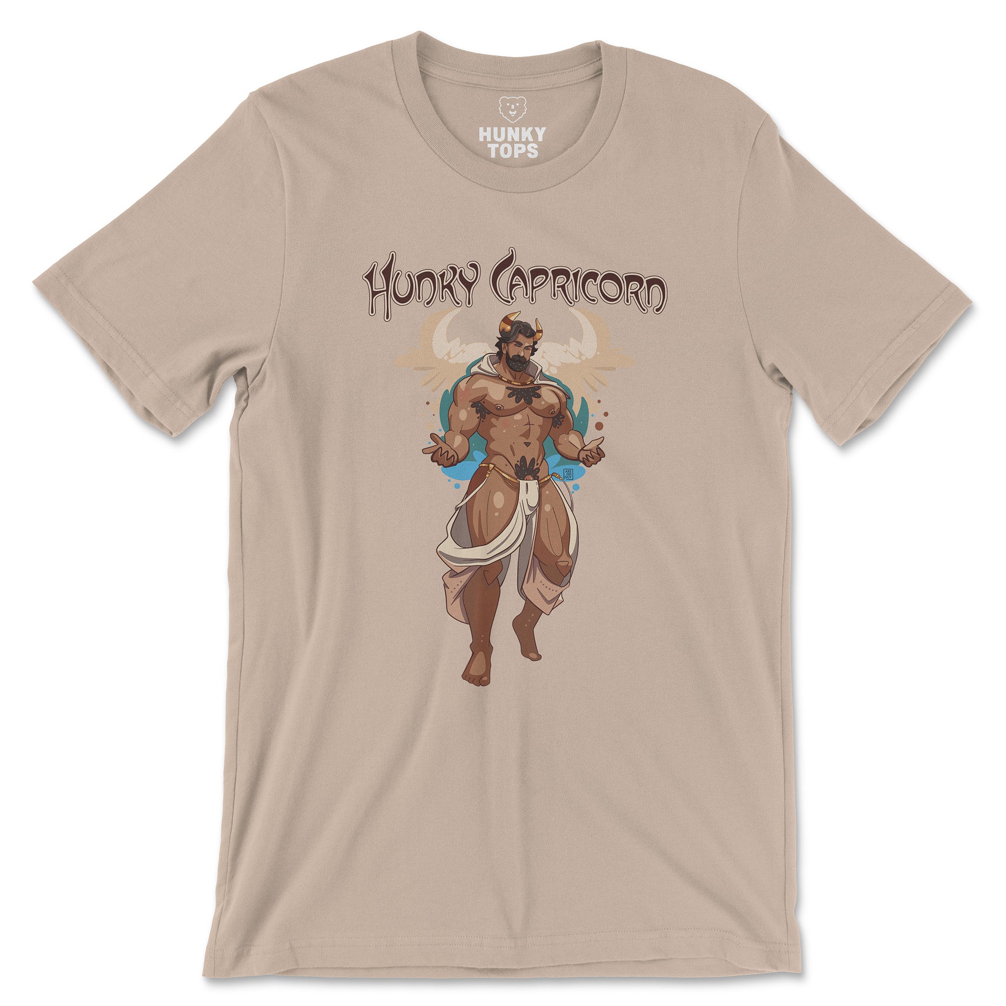 Hunky Capricorn Zodiac Tee by Axeish Guy - Hunky Tops #color_Tan