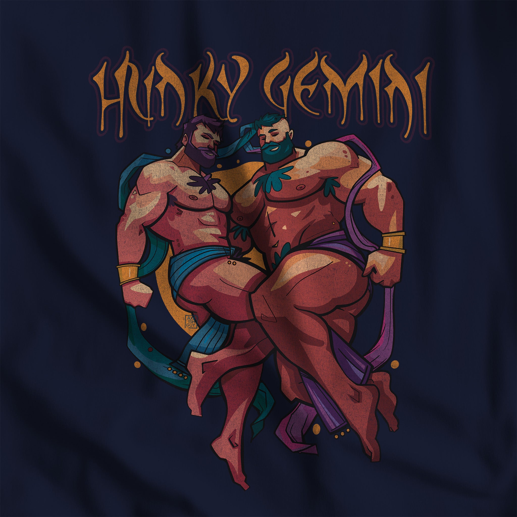 Hunky Gemini Zodiac Tank Top by Axeish Guy - Hunky Tops #color_Navy