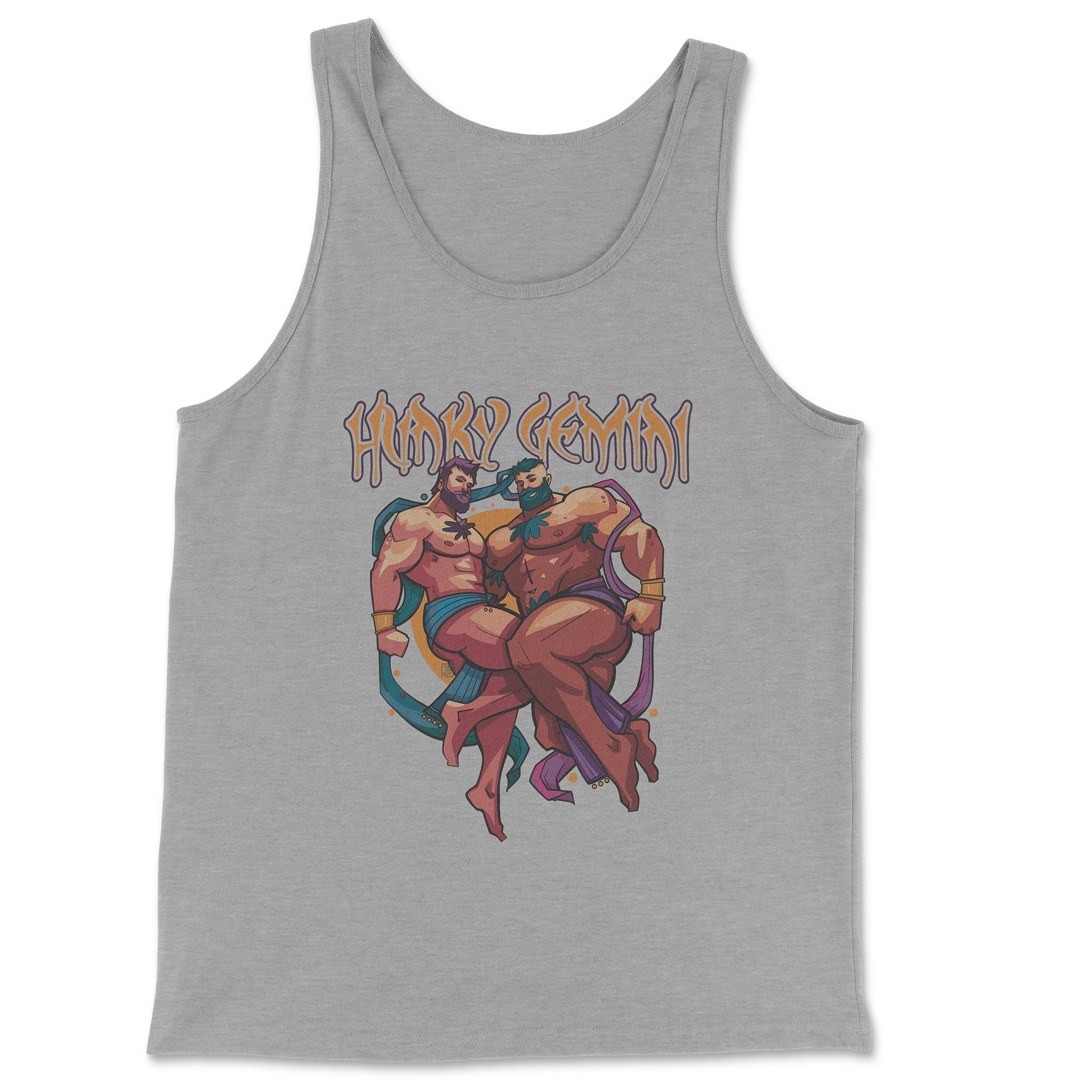 Hunky Gemini Zodiac Tank Top by Axeish Guy - Hunky Tops #color_Athletic Heather