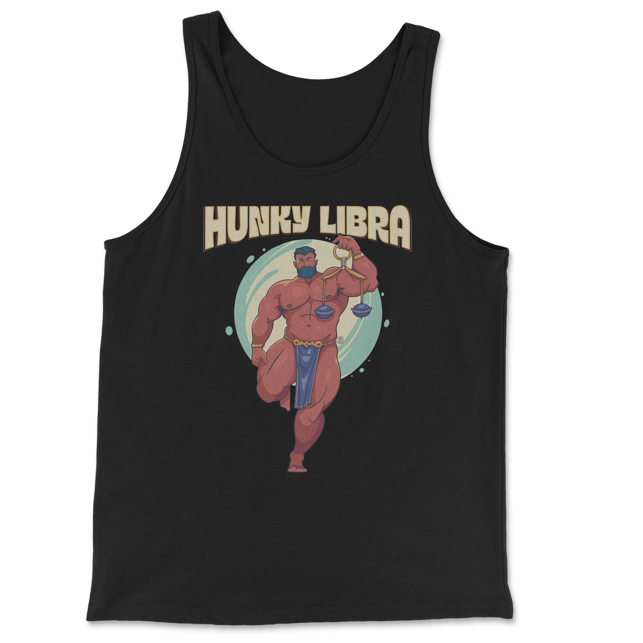 Hunky Libra Zodiac Tank-Top by Axeish Guy - Hunky Tops #color_Black