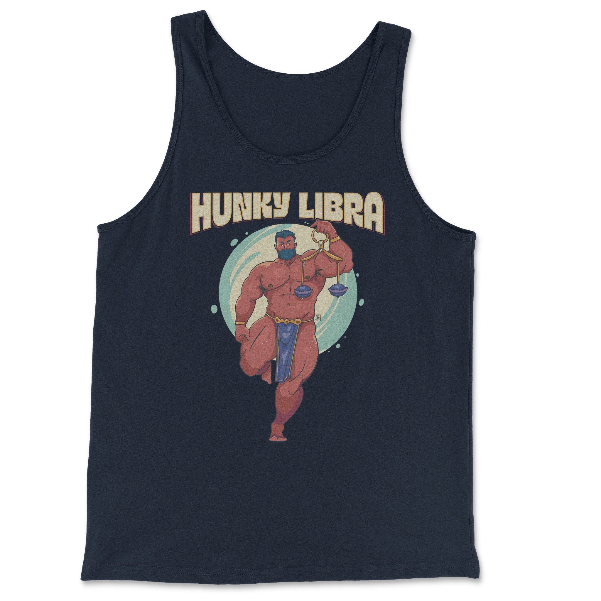 Hunky Libra Zodiac Tank-Top by Axeish Guy - Hunky Tops #color_Navy