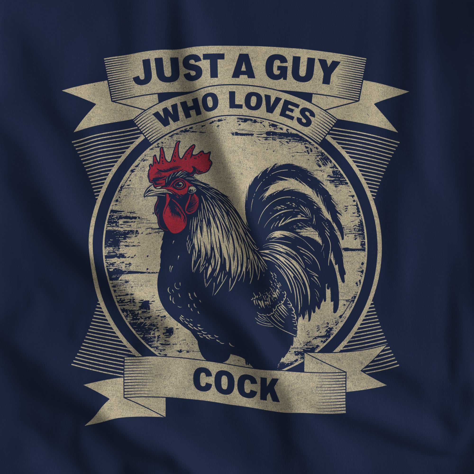 Just a Guy Who Loves Cock Tank Top - Hunky Tops #color_Navy