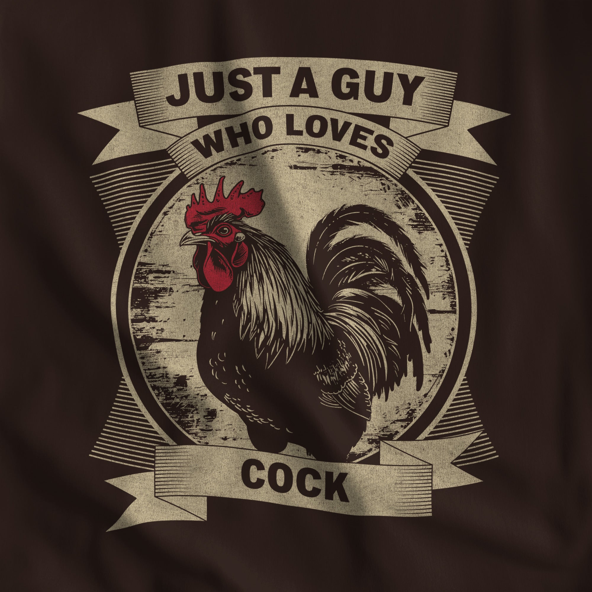 Just A Guy Who Loves Cock Hoodie - Hunky Tops #color_Dark Chocolate