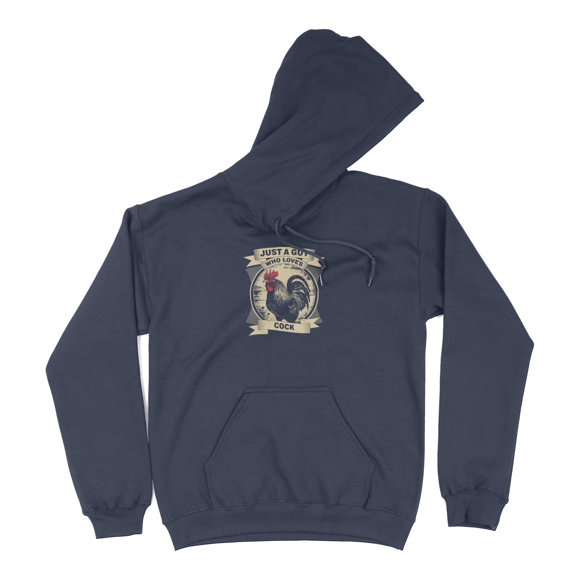 Just A Guy Who Loves Cock Hoodie - Hunky Tops #color_Navy